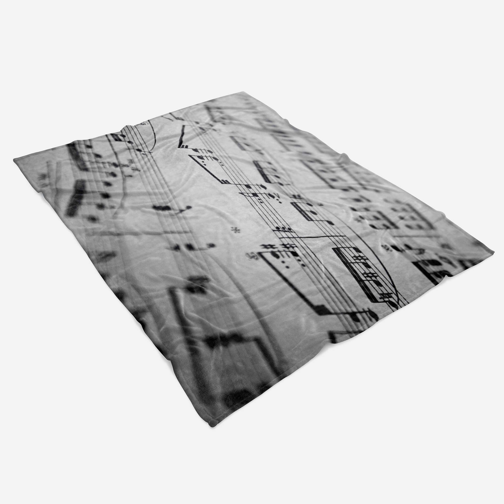 Sinus Art Handtücher Handtuch Baumwolle-Polyester-Mix (1-St), Musik, Saunatuch Fotomotiv Strandhandtuch Notenspiegel mit Kuscheldecke Handtuch