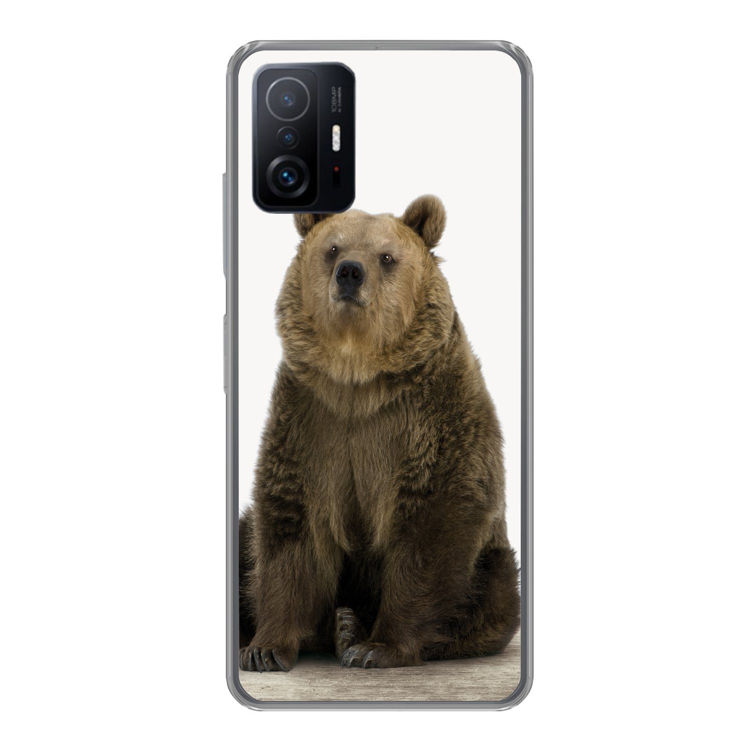 MuchoWow Handyhülle für Xiaomi 11 Lite 5G NE Braunbär - Tiere - Bär - Niedlich - Jungen -, Phone Case, Silikon, Schutzhülle Dünn
