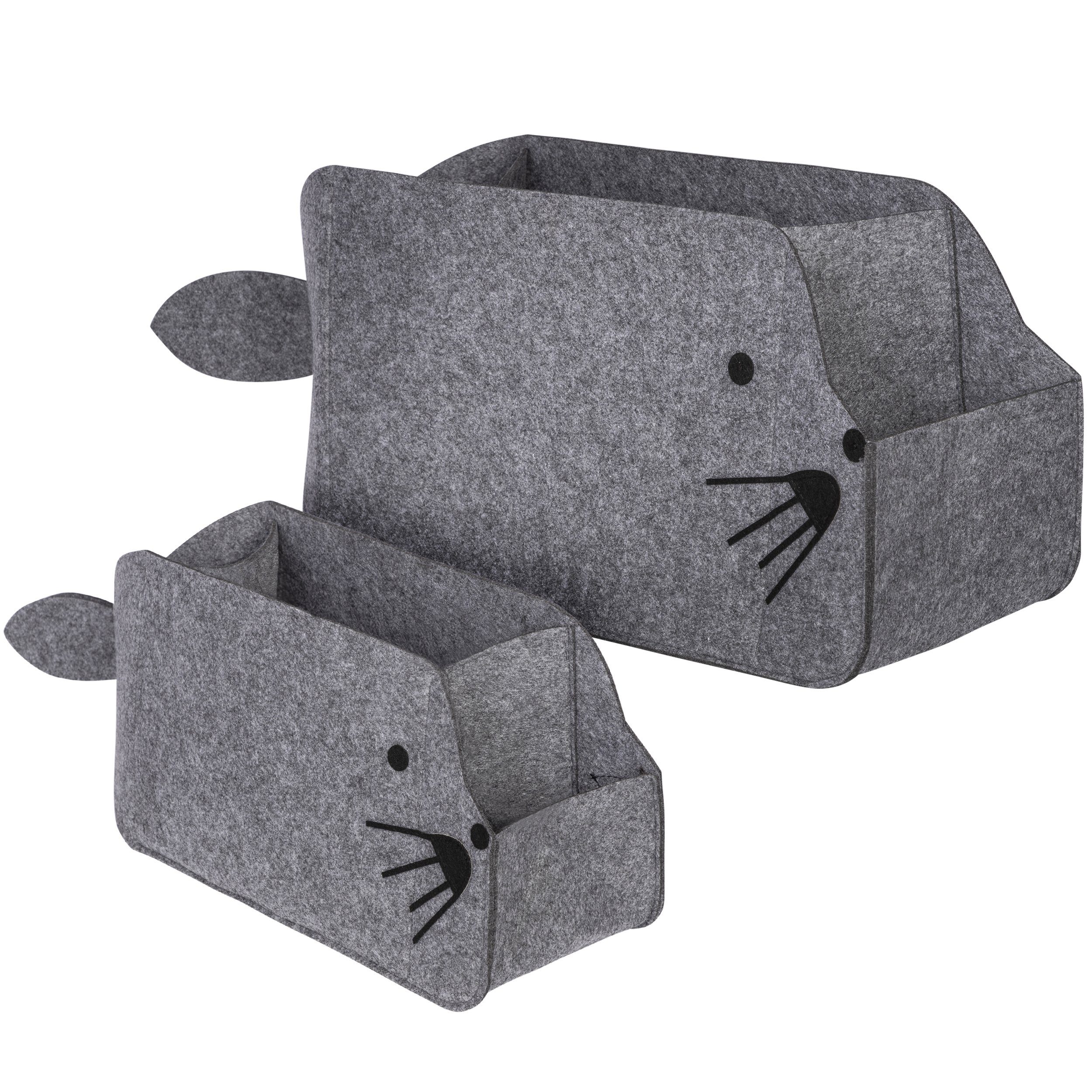 ONVAYA Aufbewahrungsbox Filz-Aufbewahrungsbox, 2er Set, Große Box und kleine Box aus Filz