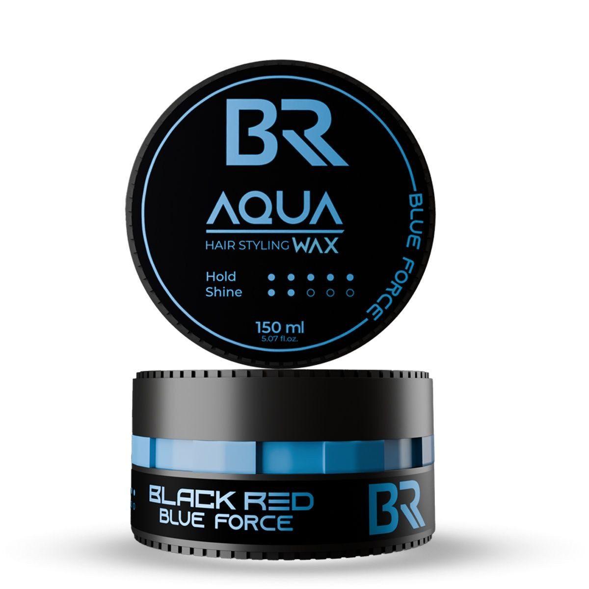 BLACK RED Haarwachs BLACK RED Aqua Haarwachs Blue Force 150 ml – starker Halt & Glanz, 1-tlg., Haarstyling