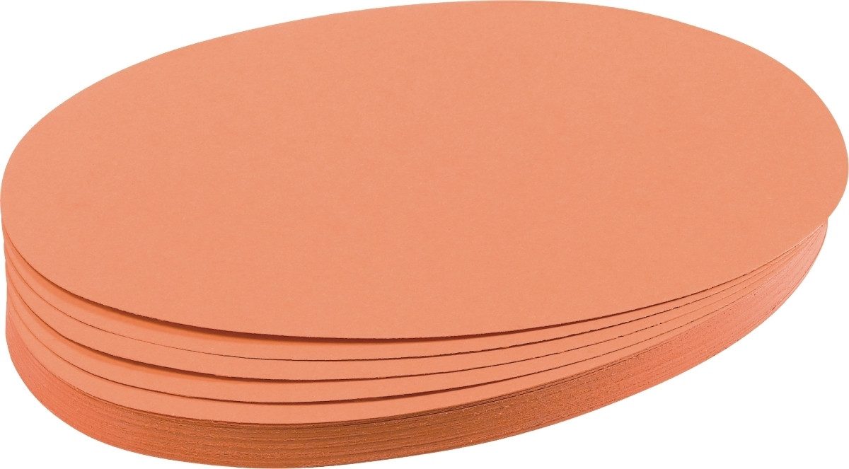 FRANKEN Moderationskoffer Moderations-Karte Oval 190mmx110mm Orange 500 Stück