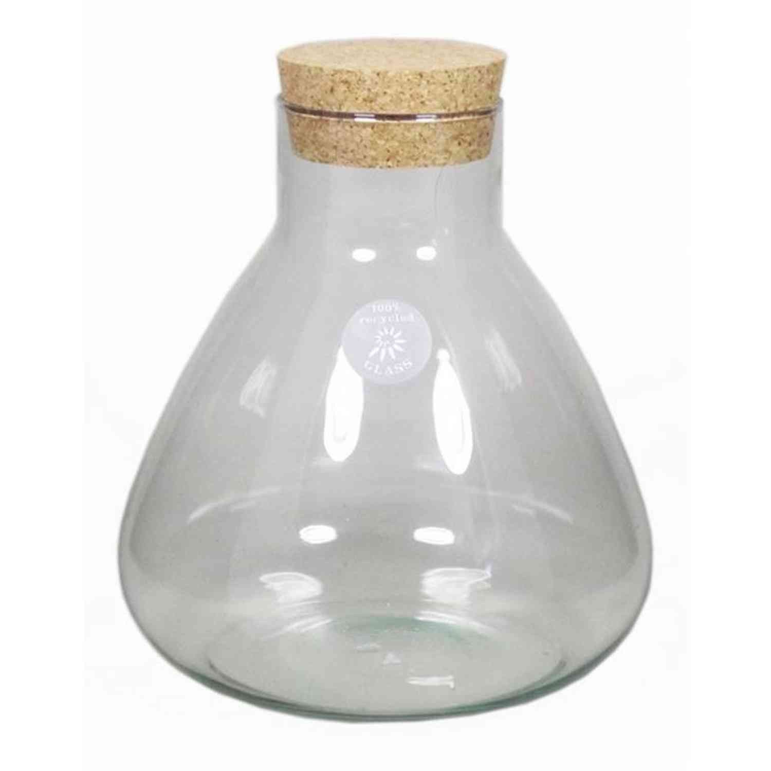 INNA-Glas Vorratsdose Peppa, mit Korkdeckel, Kegel - Rund, klar, 26,5cm, Ø 9cm - Ø 22,5cm, Glas