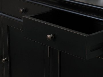 ebuy24 Sideboard Amaretta Sideboard antik schwarz patiniert, mit 3