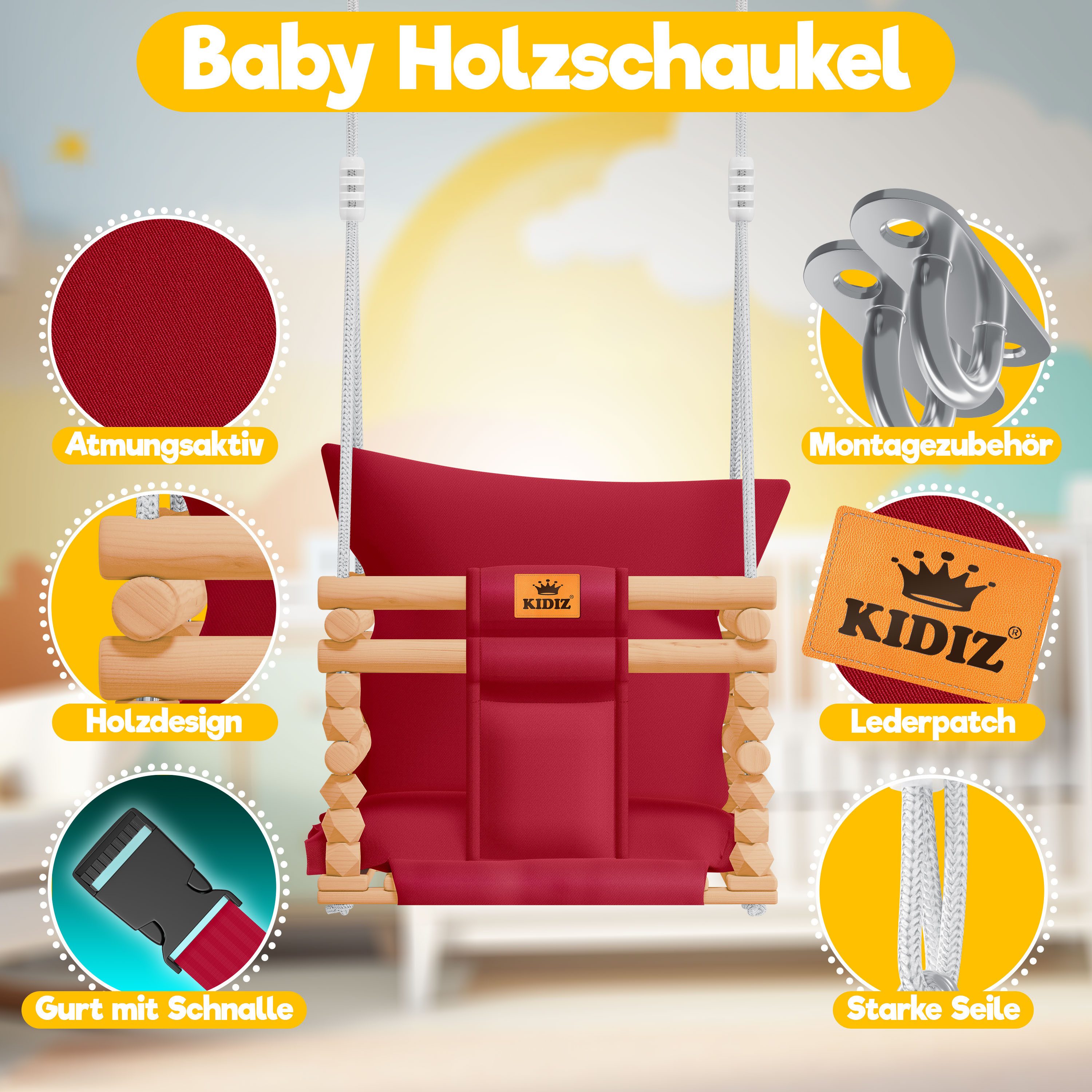 KIDIZ Babyschaukel, Kinderschaukel Schaukelsitz mit Polsterung günstig online kaufen