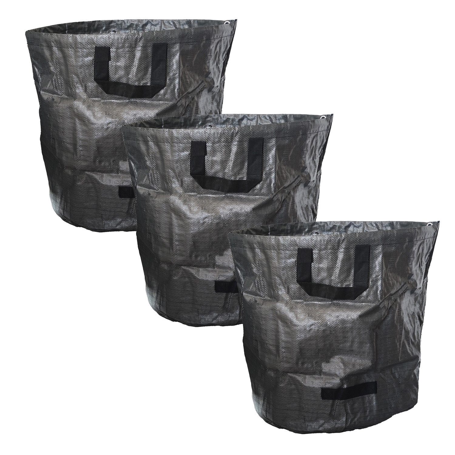Gartensack 3er Set Laubsack 170 Liter, 60 x 60 cm schwarz