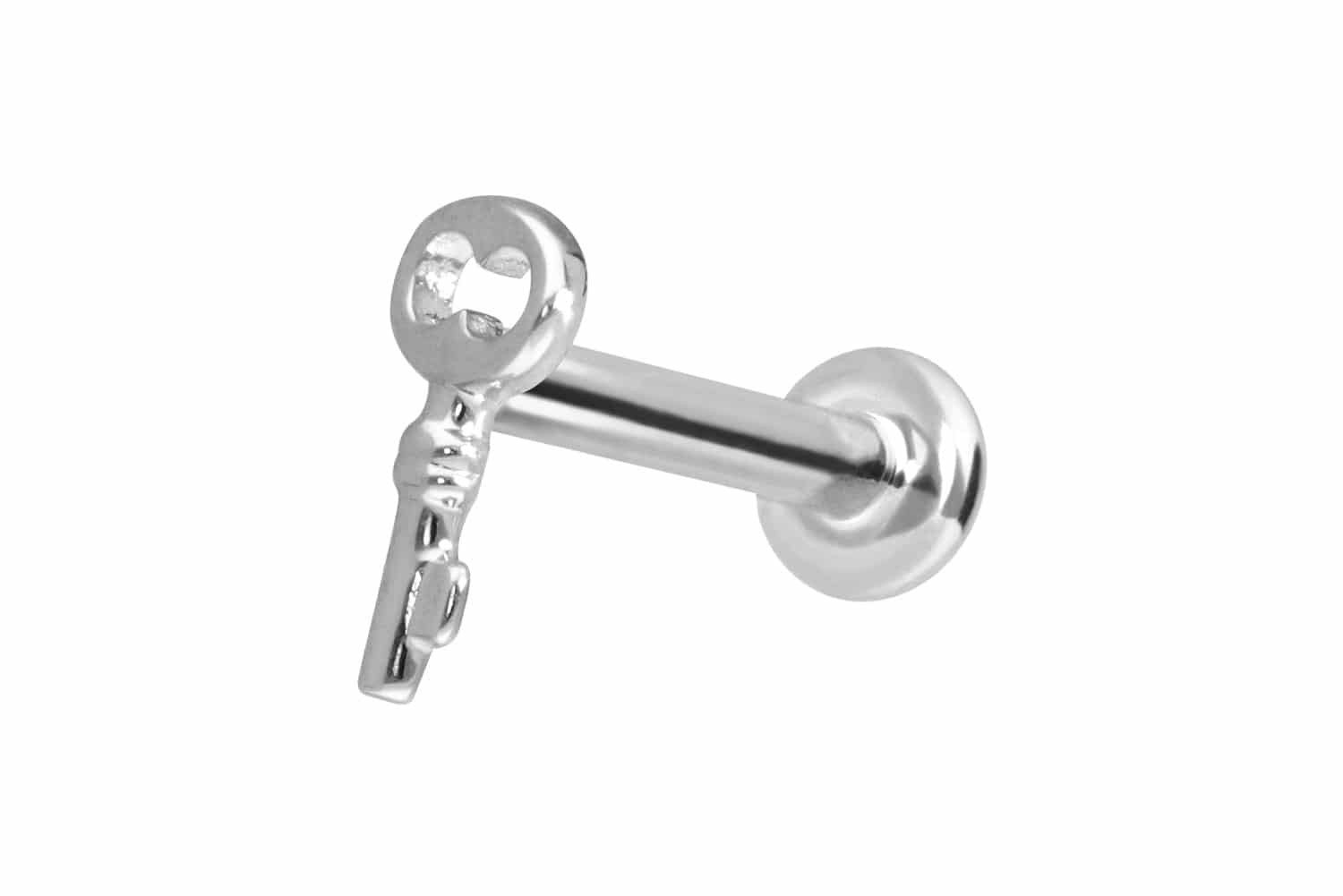 Piercing-Set 14 Karat Gold Labret mit Push Fit SCHLÜSSEL