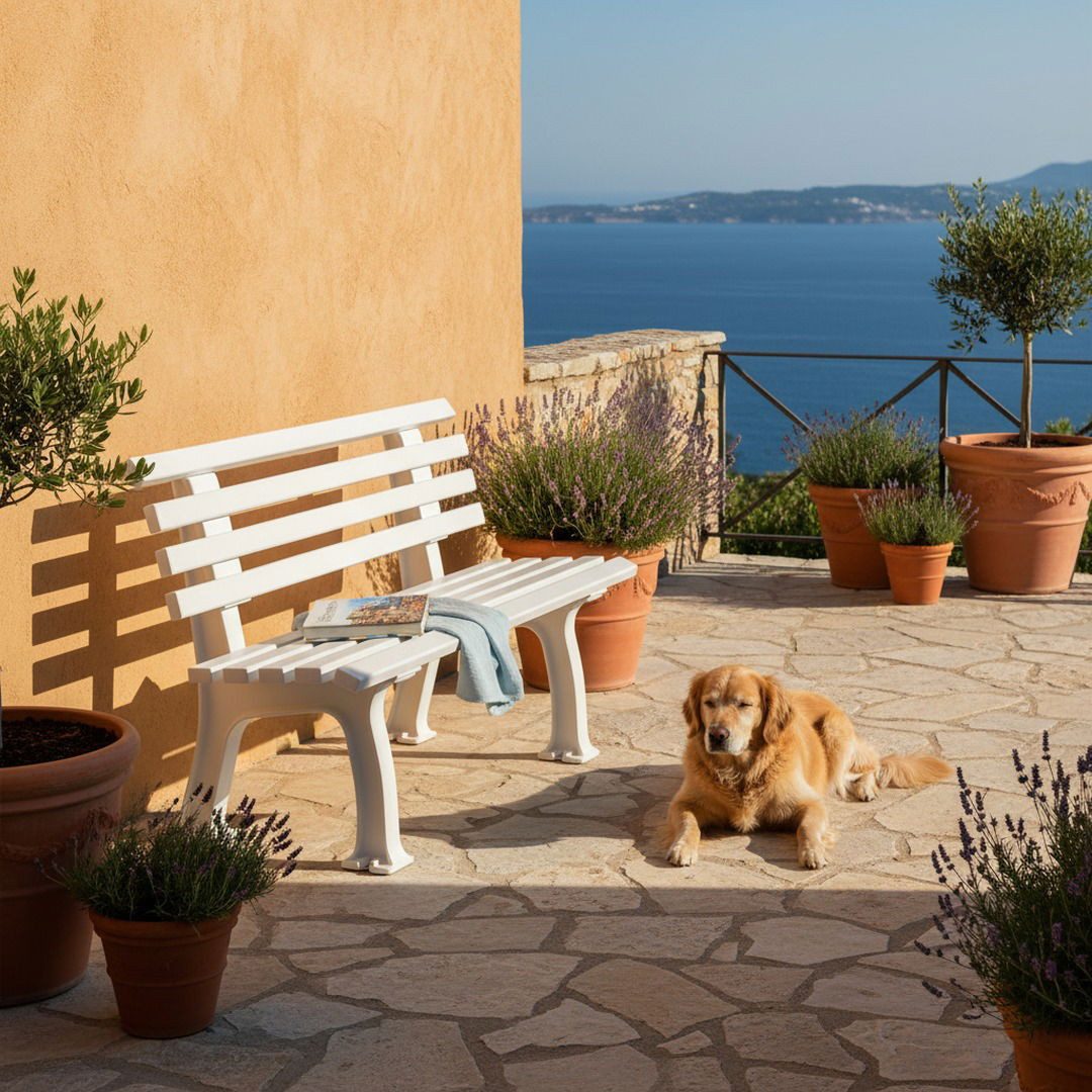 PROREGAL® Gartenbank ANTIGUA aus Kunststoff Parkbank Sitzbank Garten Balkon Terrasse