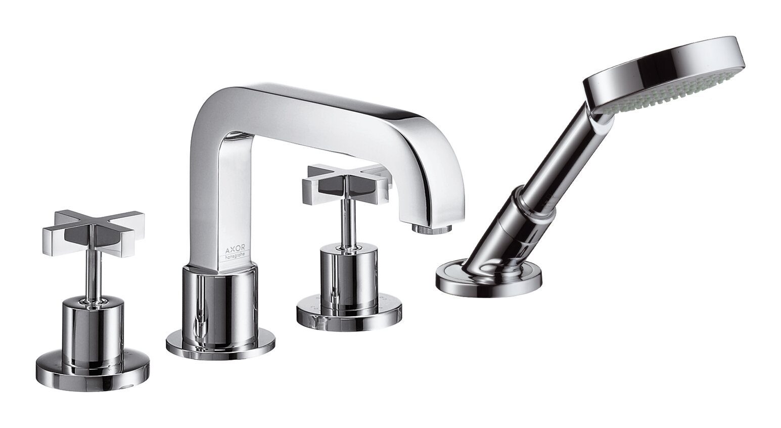 hansgrohe Wannenarmatur Axor Citterio 4-Loch Wannenrandarmatur Kreuzgriff - Chrom