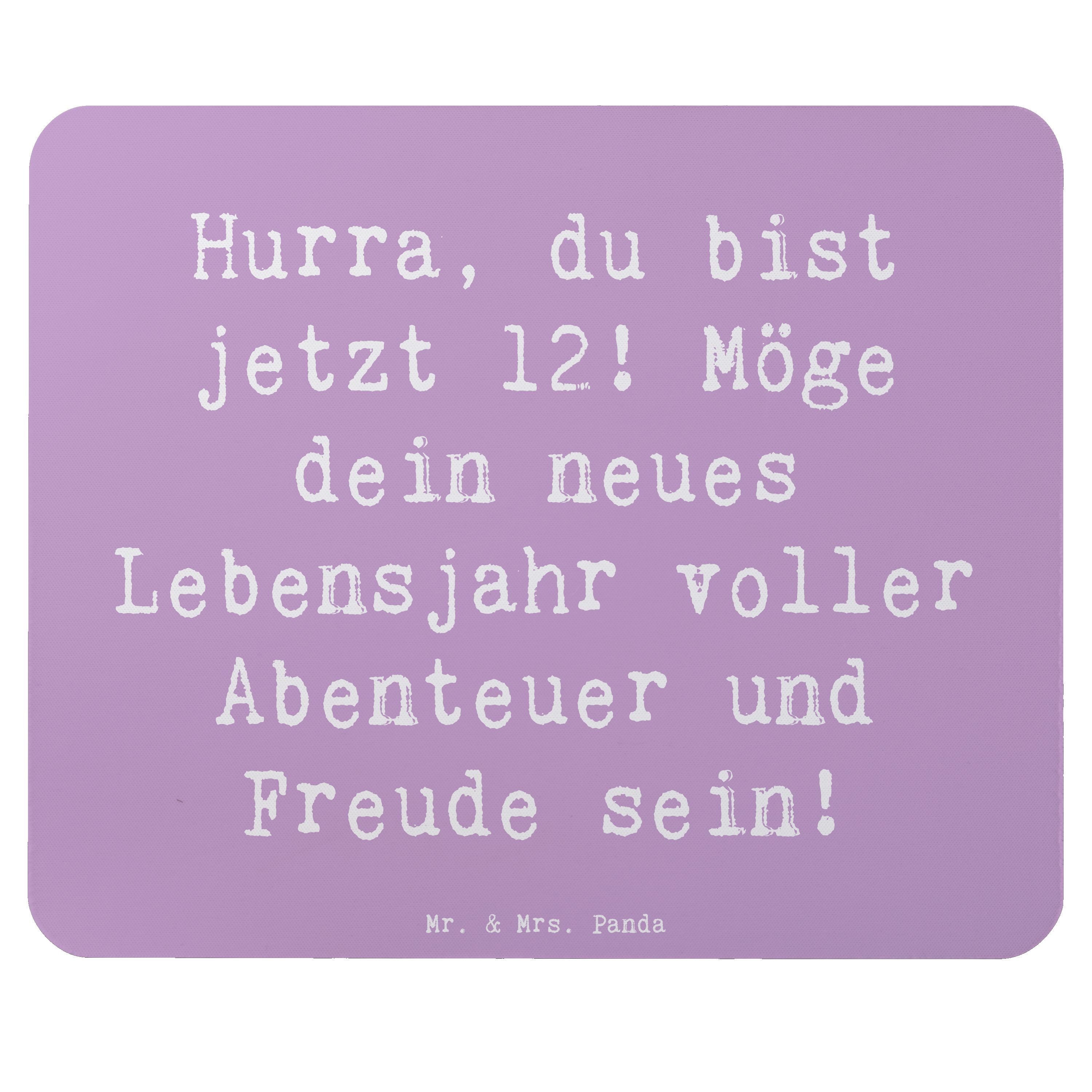 Mauspad Spruch 12. Geburtstag - Lavendeltraum - Geschenk, voller Freude, Maus