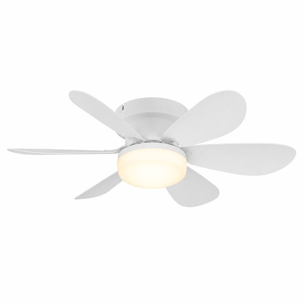 EGLO LED Deckenleuchte CLOVELLY, CCT - über Fernbedienung, Fernbedienung, Infrarot inkl., Ventilatorfunktion, LED fest integriert, Neutralweiß, Kaltweiß, Warmweiß, LED Ventilator mit Beleuchtung - in weiß - Ø52cm - 3 Geschwindigkeiten