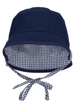 Sterntaler® Schlupfmütze Wende-Fischerhut Vichy-Karo (1-St., Sommerhut Baby bedruckt mit angefranste Krempe) Babymütze aus Frottee zum Wenden mit Karo Muster