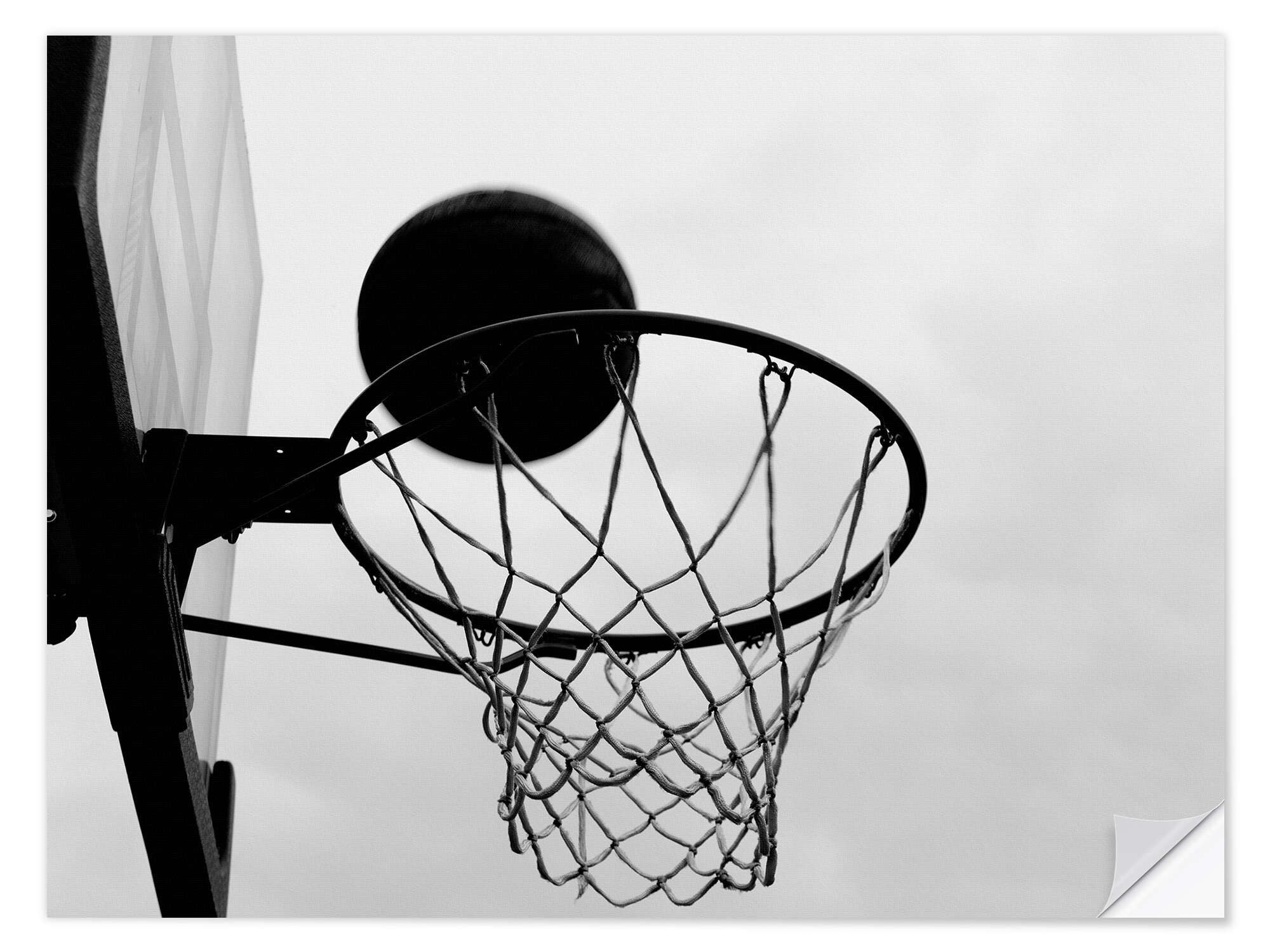 Posterlounge Wandfolie Editors Choice, Blick auf einen Basketballkorb von unten, Fotografie