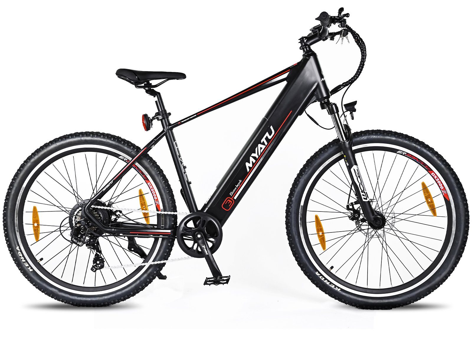 13AH Gang, Mountainbike Heckmotor 7 Elektrofahrrad Myatu E-Bike Akku, Kettenschaltung, Bike mit 27,5 Zoll E