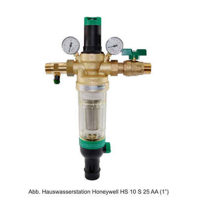 Honeywell Kalk- und Wasserfilter Honeywell Hauswasserstation HS 10 S AA mit Klarsicht-Siebtasse, 1"