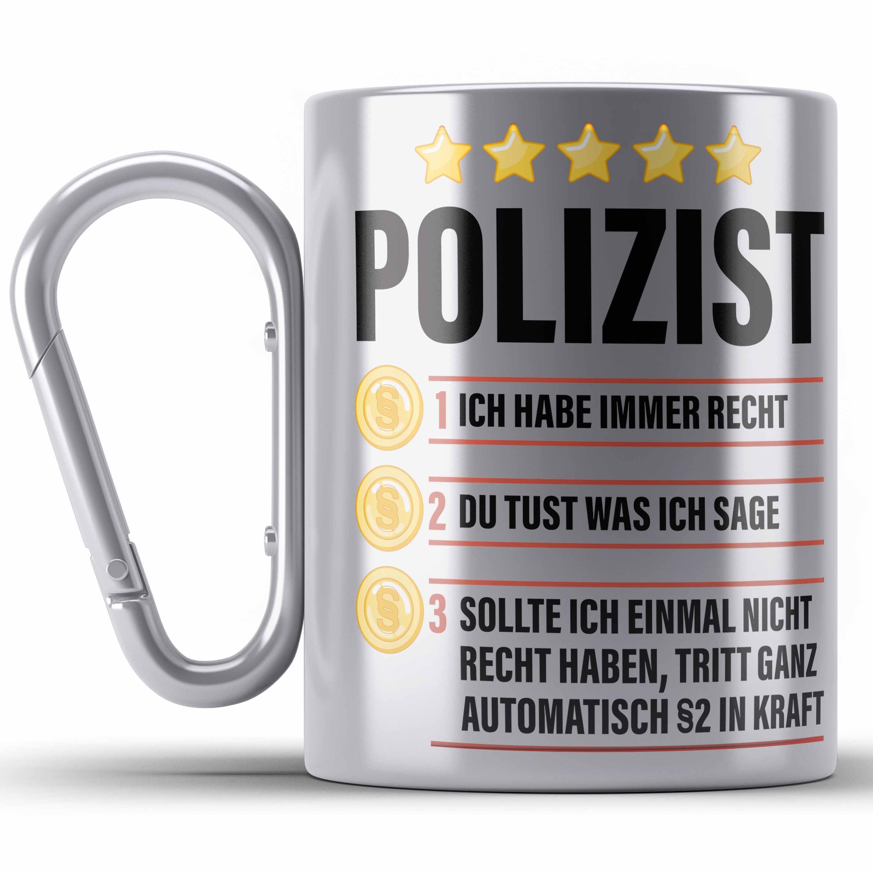 Trendation Thermotasse Polizist Geschenk Edelstahl Tasse mit Spruch Geschenke Polizei Männer