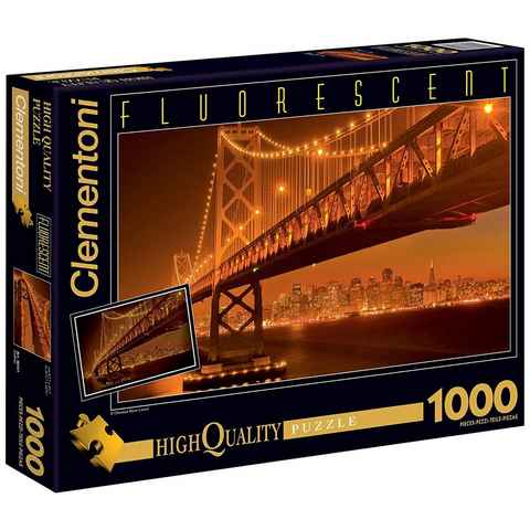 Clementoni® Puzzle High Quality Collection Puzzle San Francisco 1000 Teile floureszierend, 1000 Puzzleteile