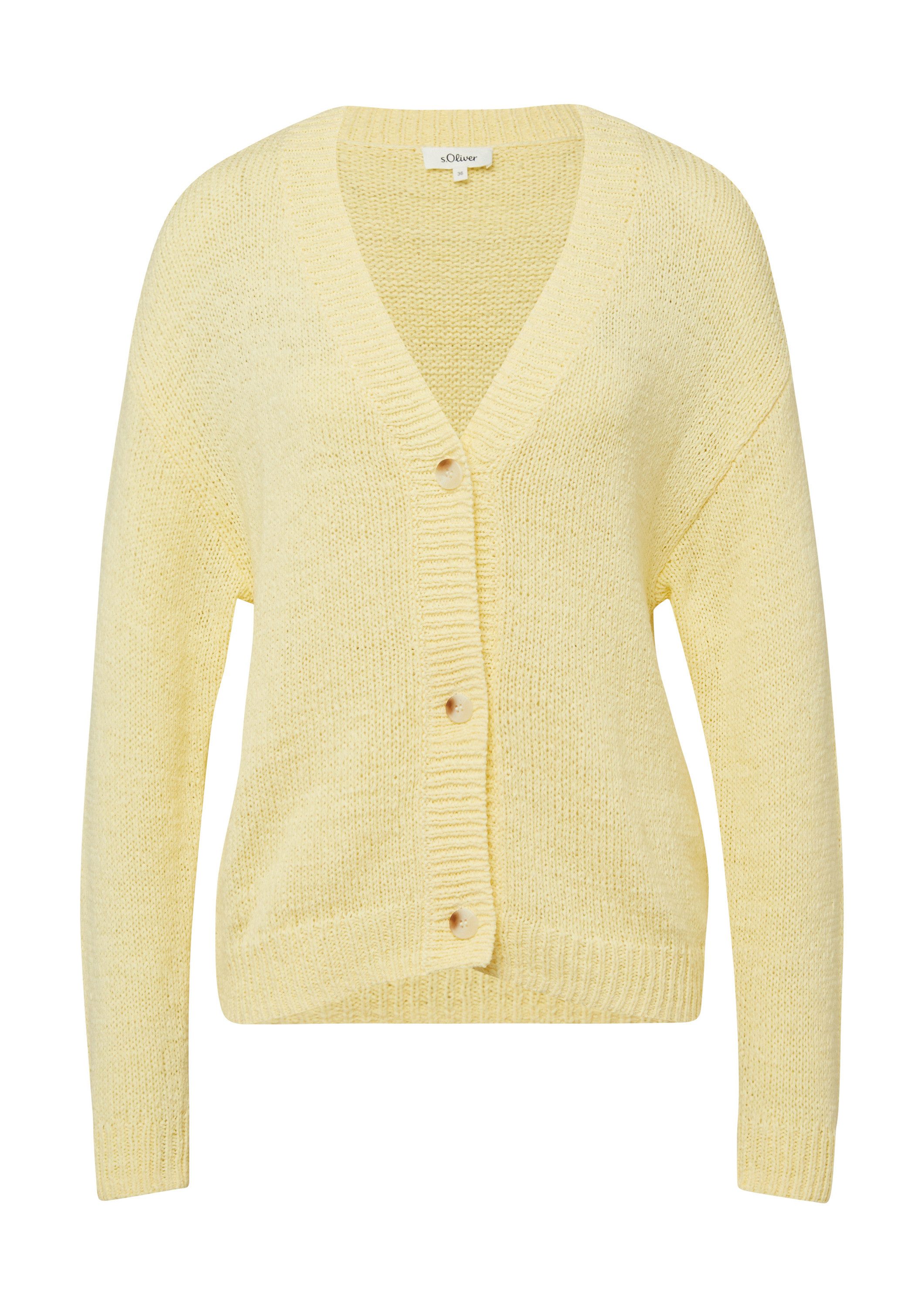 s.Oliver Cardigan Strickjacke Strickjacke aus Bändchengarn im Relaxed Fit