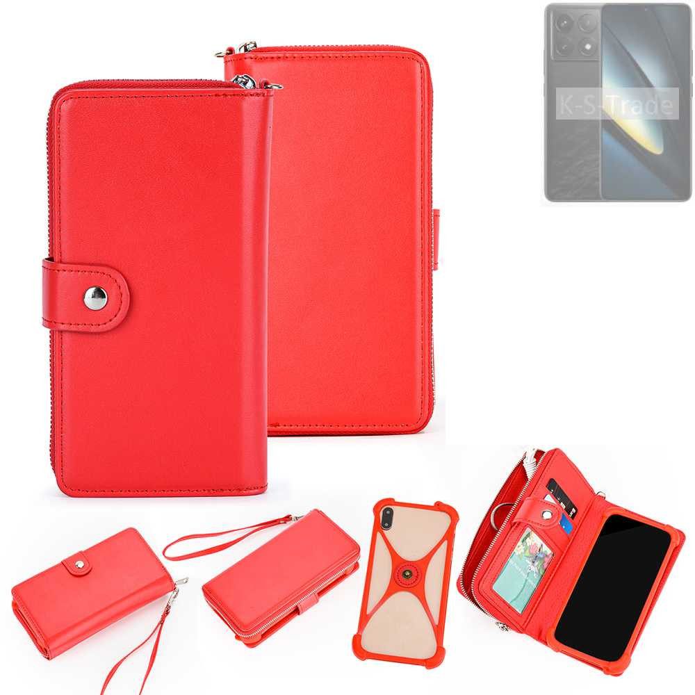 K-S-Trade Handyhülle für POCO F6 Pro, 2in1 Schutzhülle Portemonnee Handyhülle mit Bumper Hülle Case