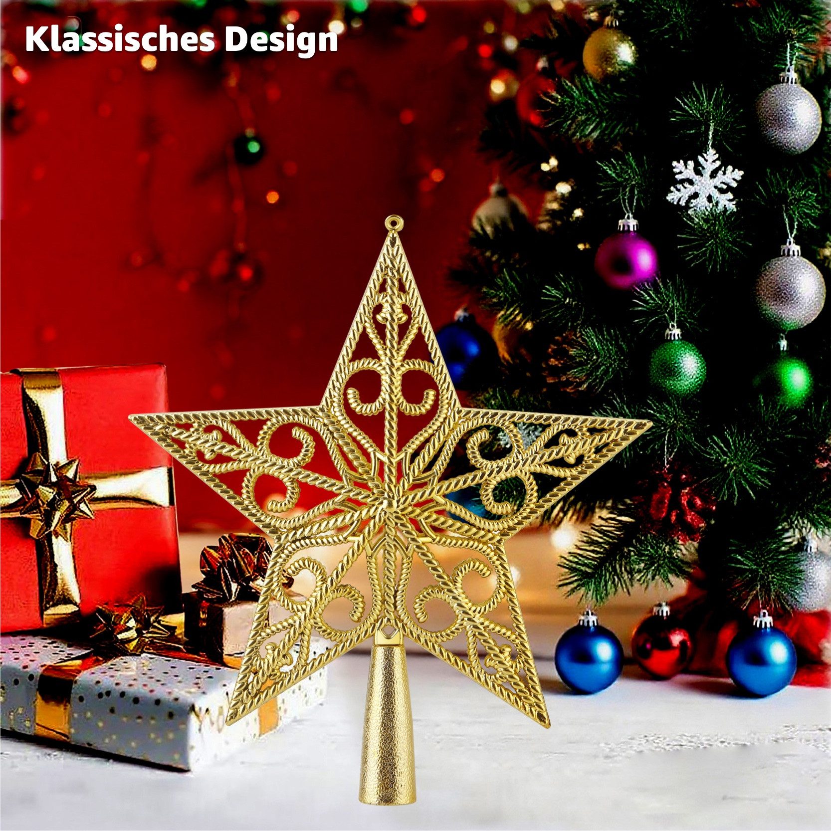 TK Gruppe Christbaumspitze Christbaumspitze zum Aufstecken in verschiedenen Formen und Farben, wiederverwendbar – Bild 5 von 5