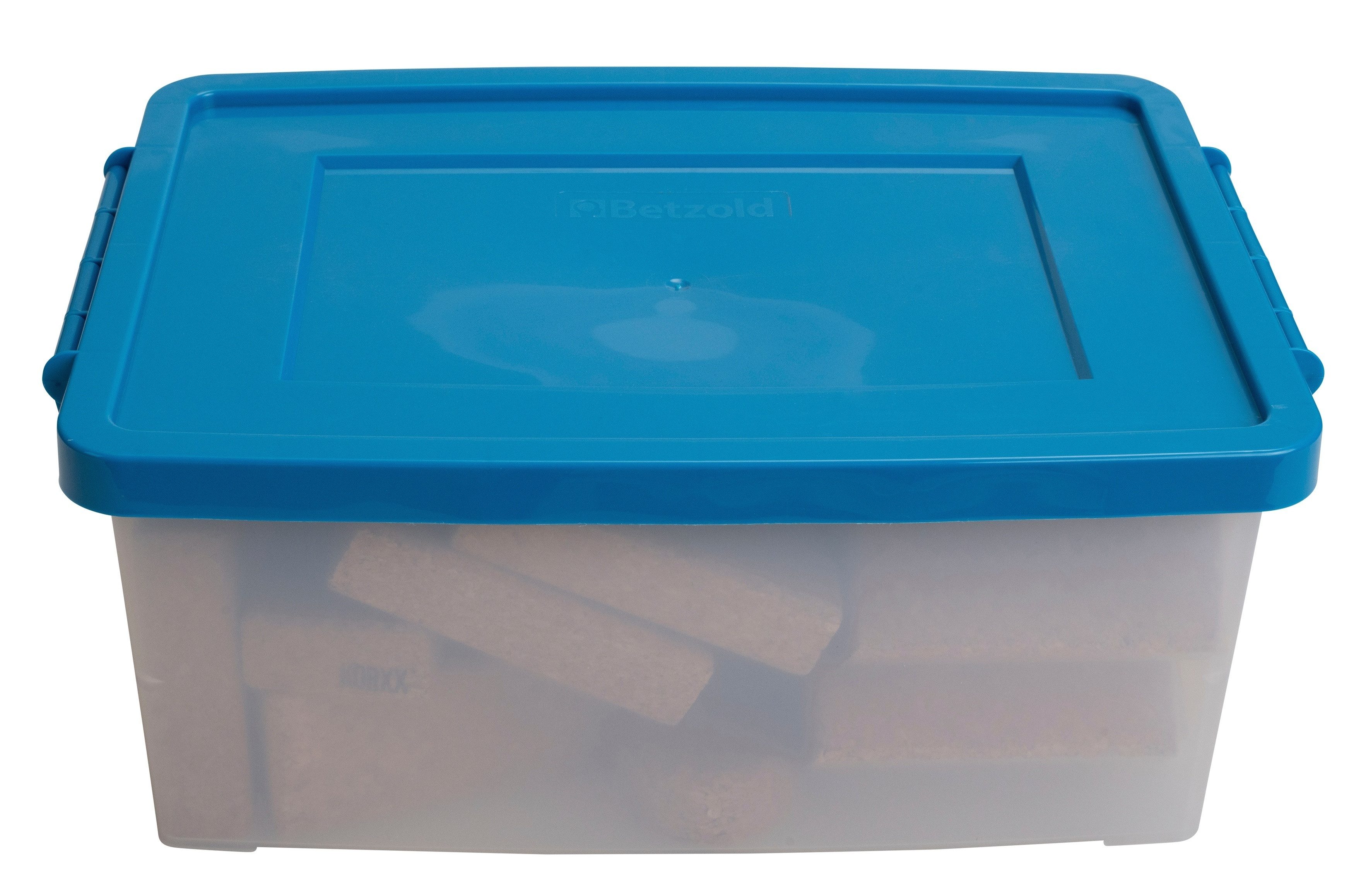 Betzold Aufbewahrungsbox Aufbewahrungsbox, 16 x 39,5 x 27,5 cm, weiß-transparent, farbiger Deck