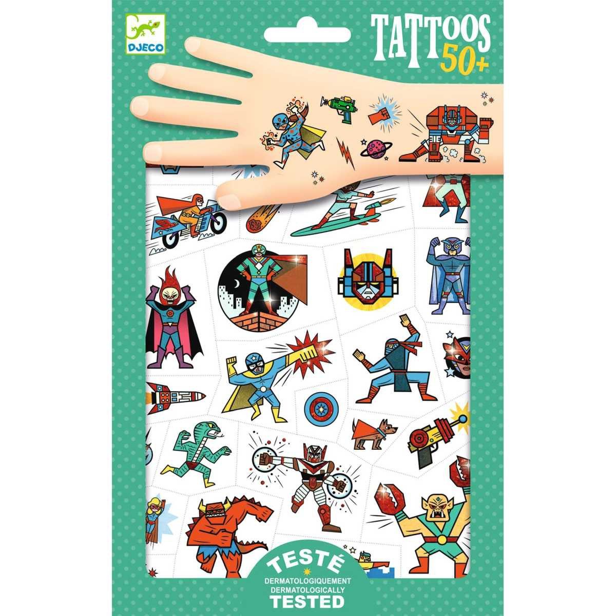 Kindertattoo Djeco Kinder-Tattoos Motiv Superhelden