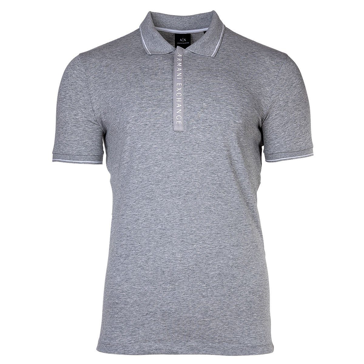 ARMANI EXCHANGE Poloshirt Herren Poloshirt - Hidden Buttons, Cotton Stretch Grau