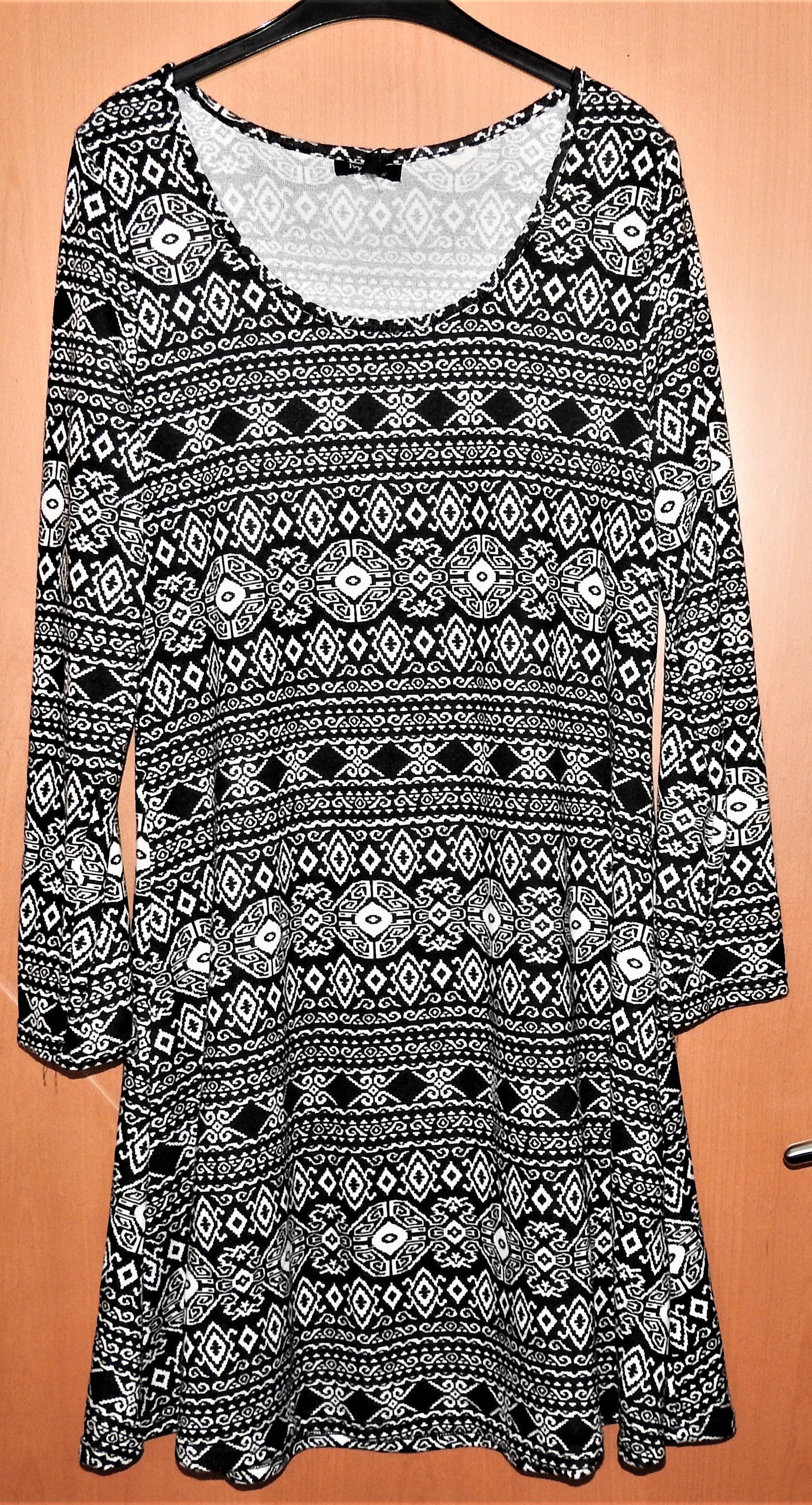 yest A-Linien-Kleid Schwarz-Weiß