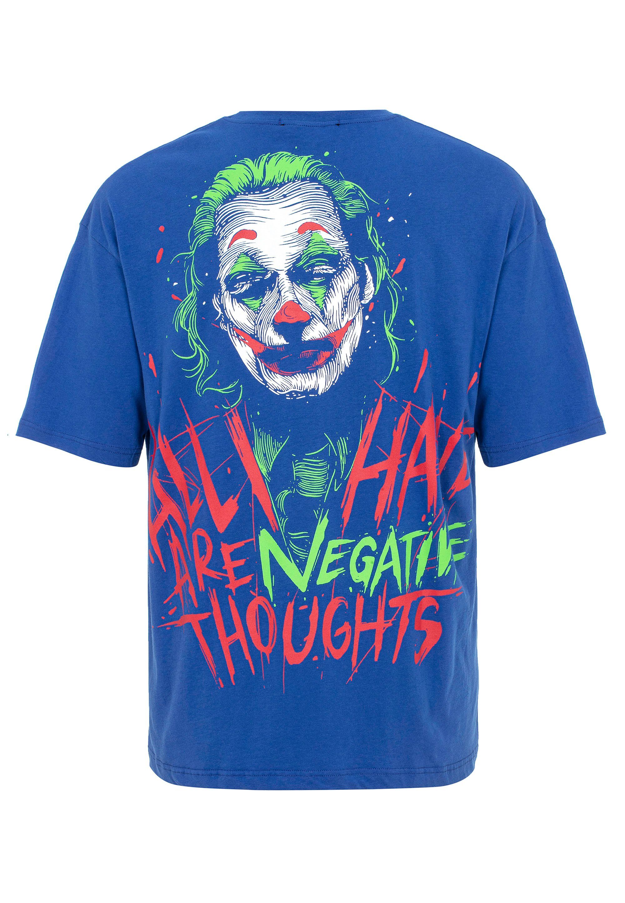 T-Shirt blau Keynes großem RedBridge Joker-Motiv mit Milton