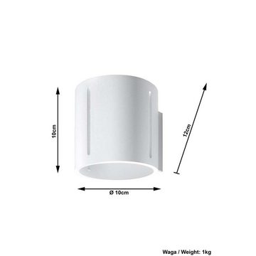 etc-shop Wandleuchte, Wandleuchte Wandlampe ALU Weiß UP & DOWN H 12 cm Wohnzimmer Esszimmer