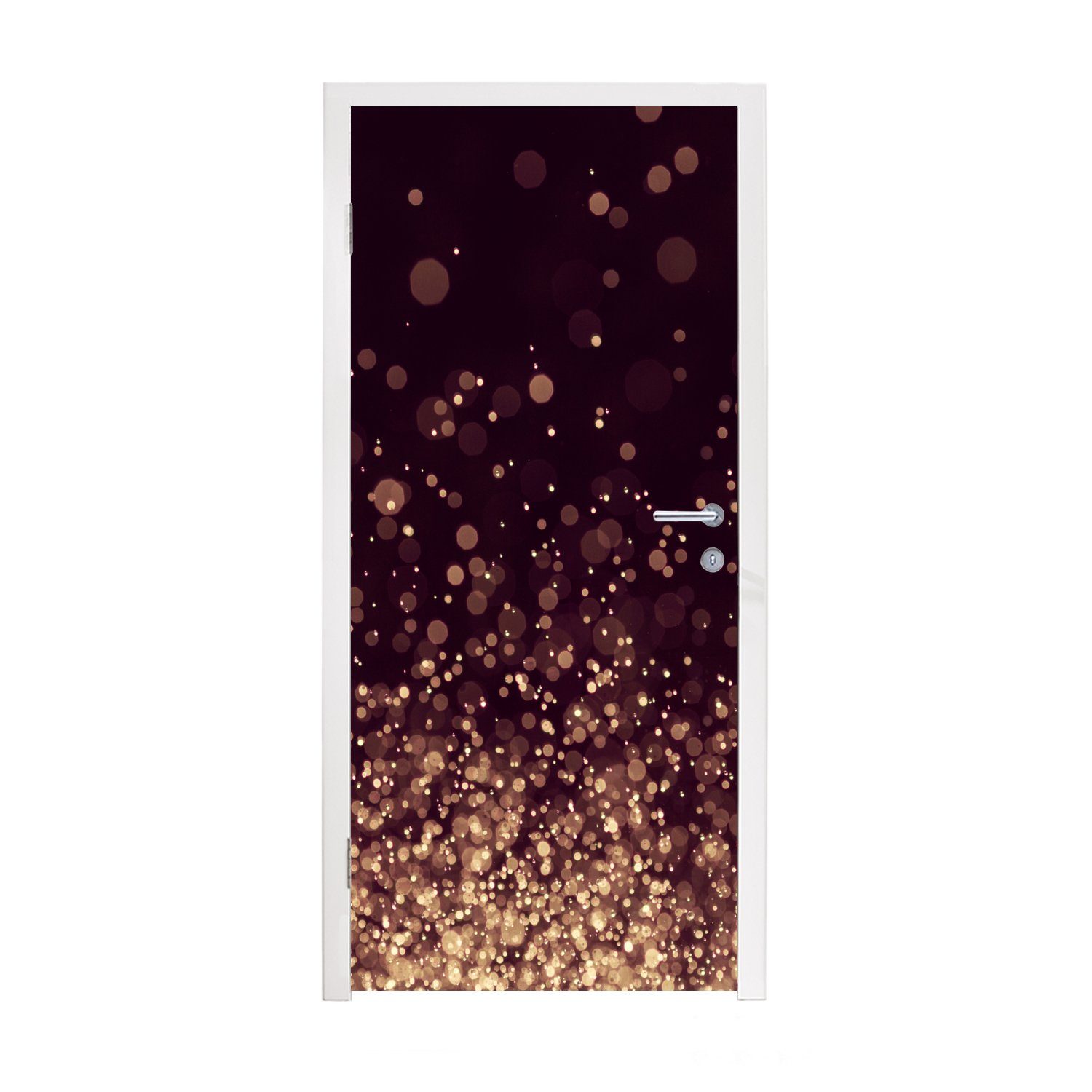 Türtapete - Glitzer 75x205 Matt, Design, Fototapete - Türaufkleber, Tür, MuchoWow für - St), bedruckt, Licht (1 cm Abstrakt