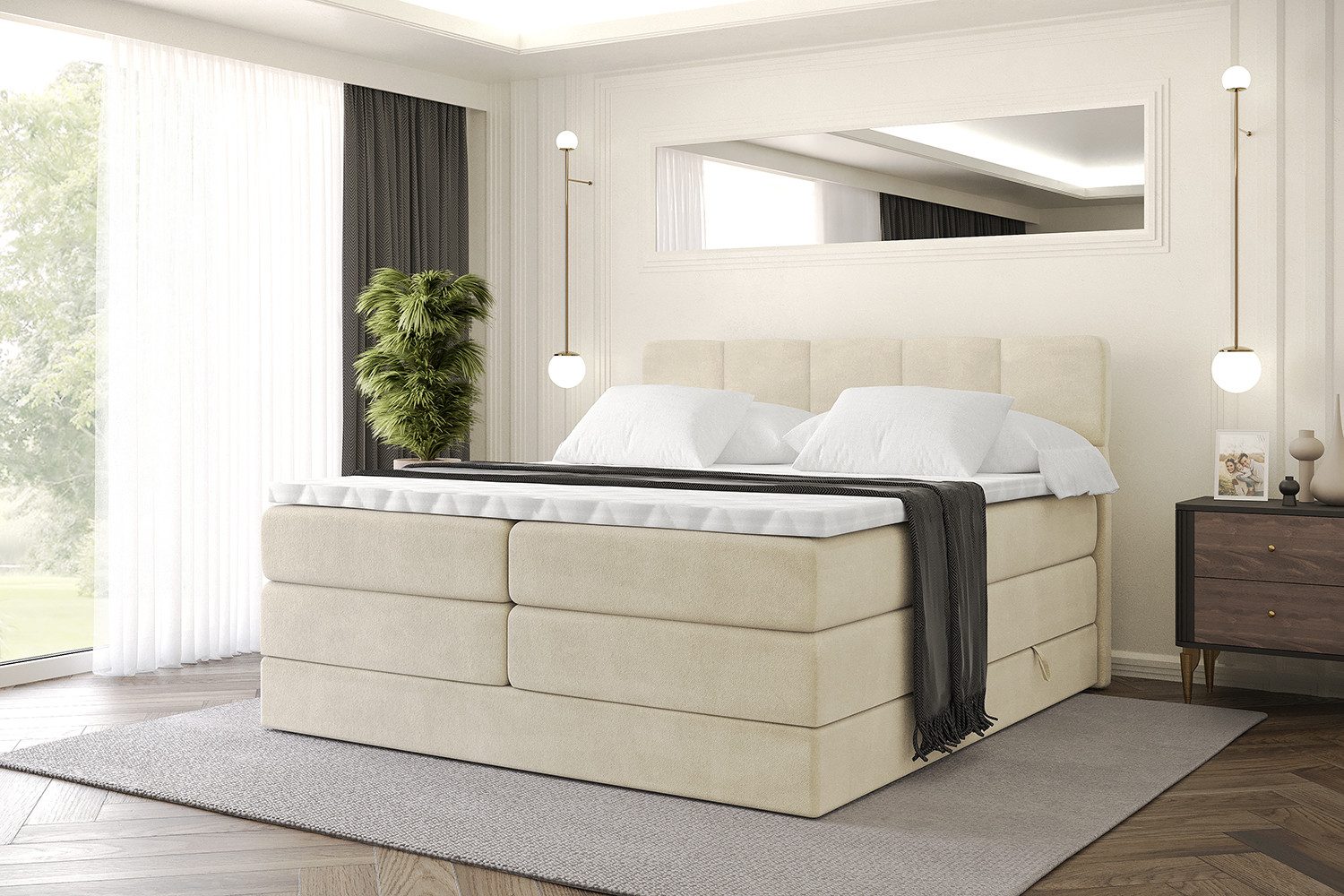 ALTDECOR Boxspringbett LIRO KING (Multipocket-Matratze H4, günstig online kaufen