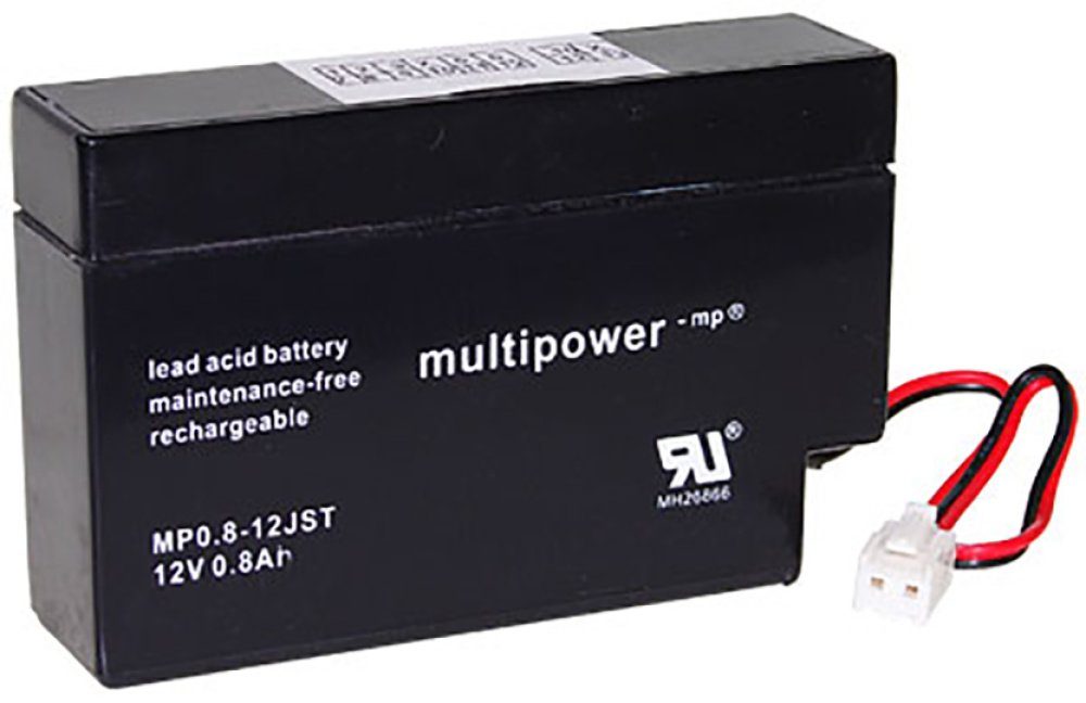 Ah V), Blei-Akku Multipower (12 Volt 0,8 12 Volt, Bleiakkus MP0.8-12JST, JST-Buchse Multipower