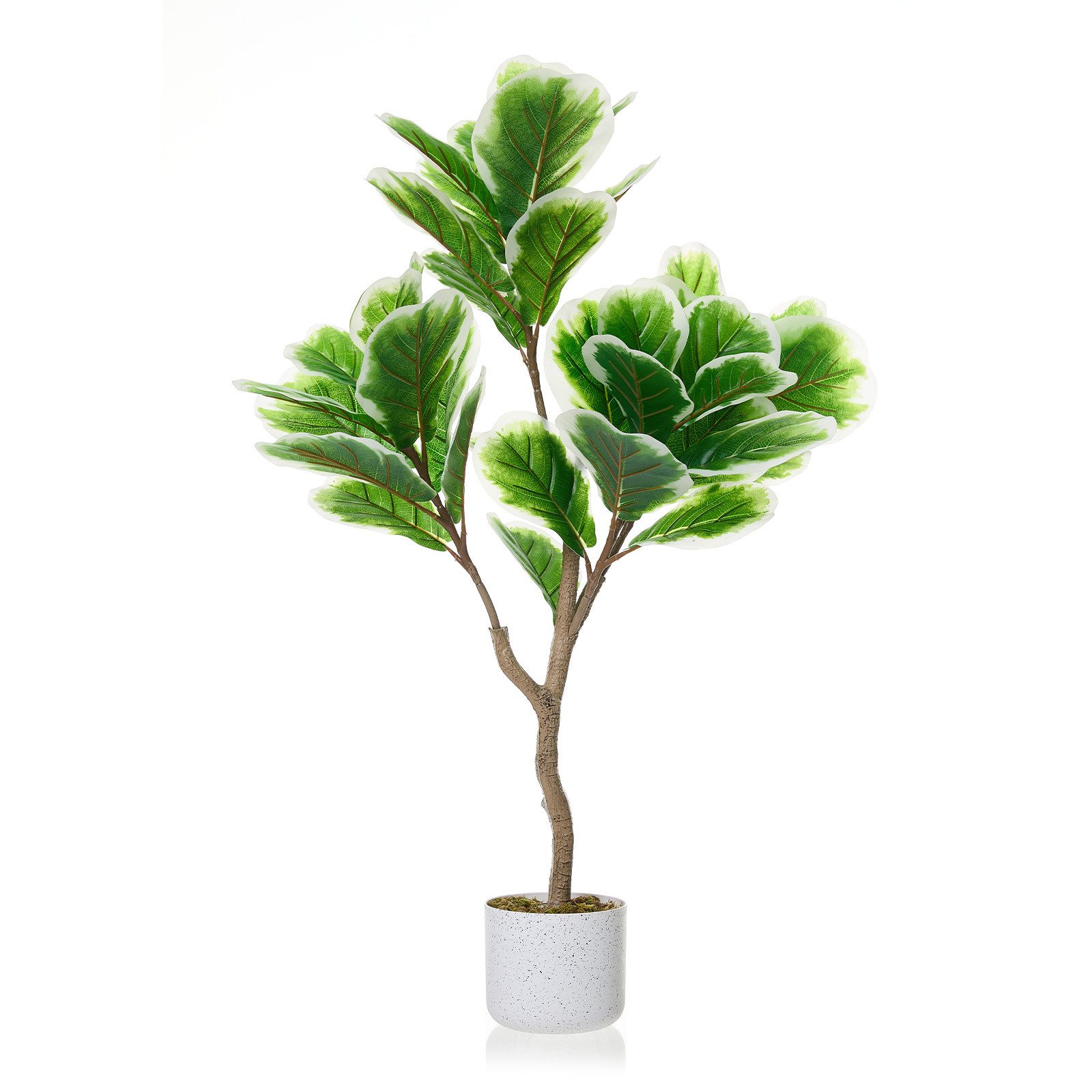 Kunstbaum Kunstpflanze Künstlicher Geigenfeigenbaum mit Ziertopf Künstlicher Ficus Lyrata, GarveeMore, Höhe 100 cm, 100/115/155cm
