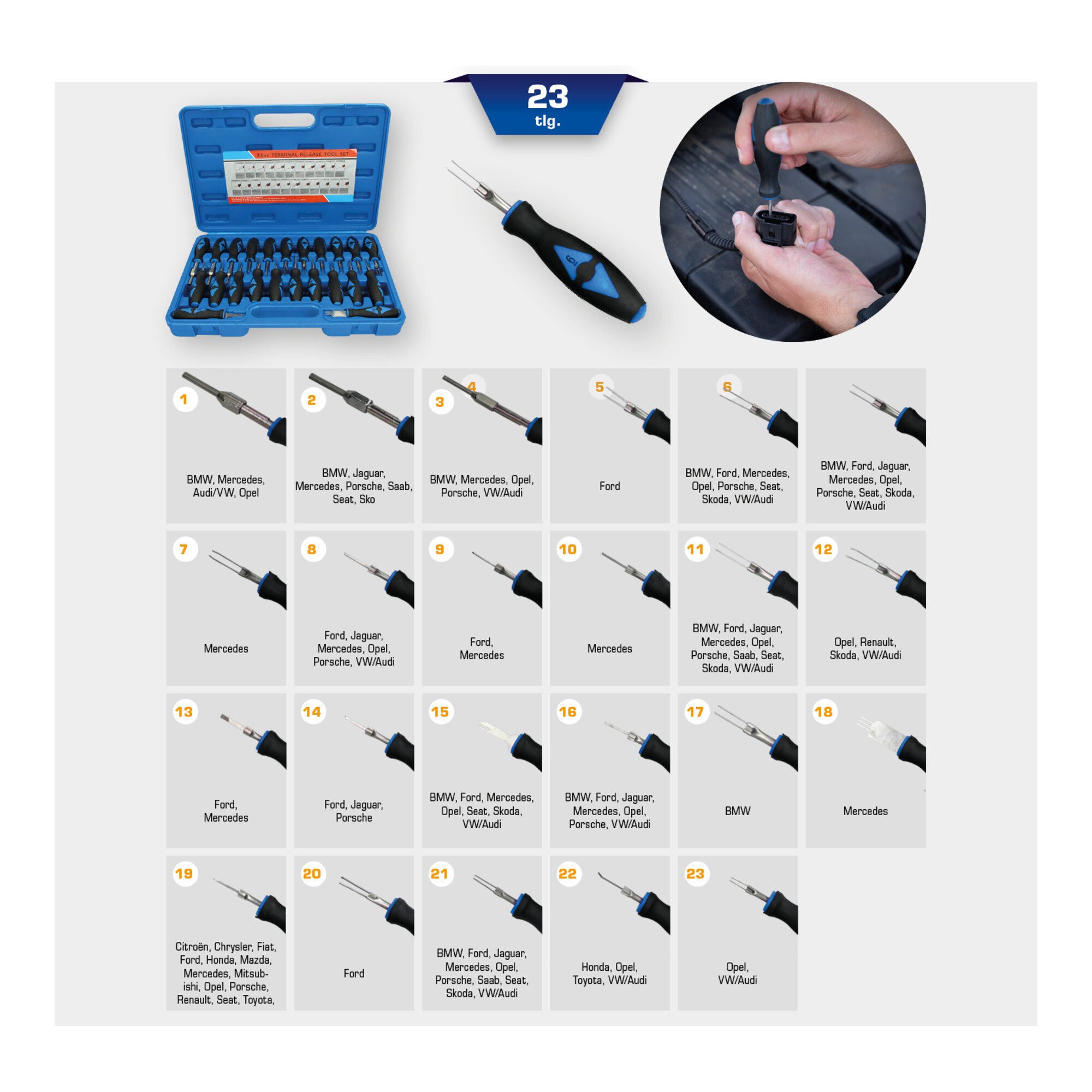 Brilliant Tools Brilliant Tools Stecker-Entriegelungswerkzeug-Satz, 23-tlg Batterie