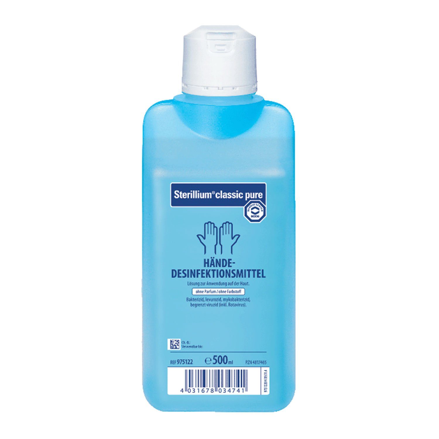 PAUL HARTMANN AG Hartmann Sterillium classic pure Händedesinfektion 500 ml Hand-Desinfektionsmittel (Einzelartikel, [1-St. 1 Verpackung à 500 ml)