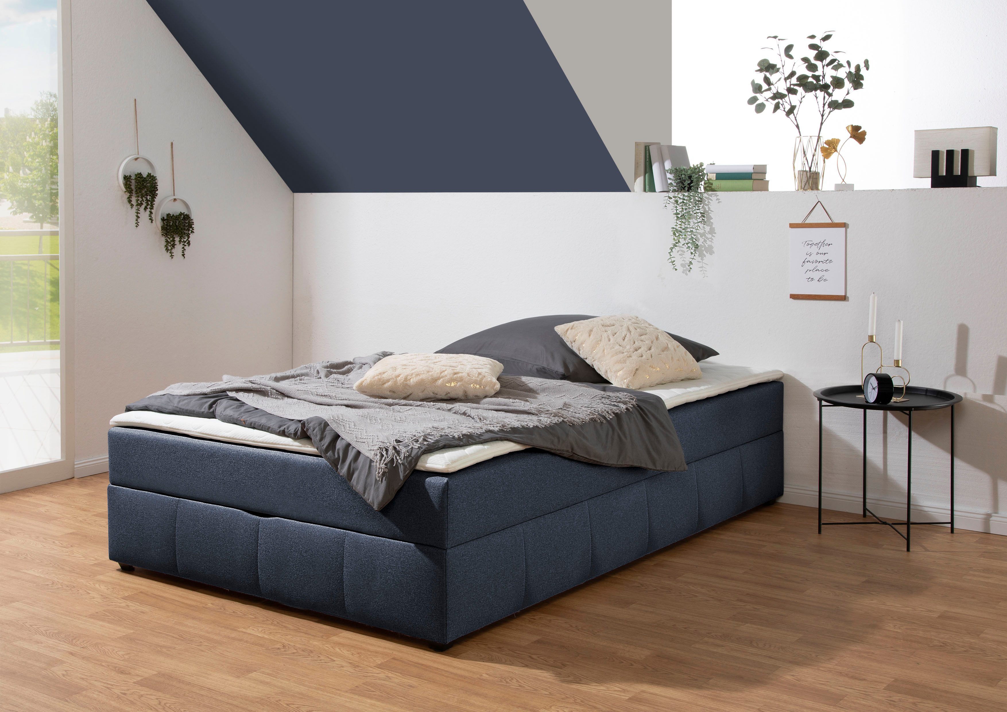 Home affaire Boxbett Niemes, Boxbett ohne Kopfteil, inkl. Topper