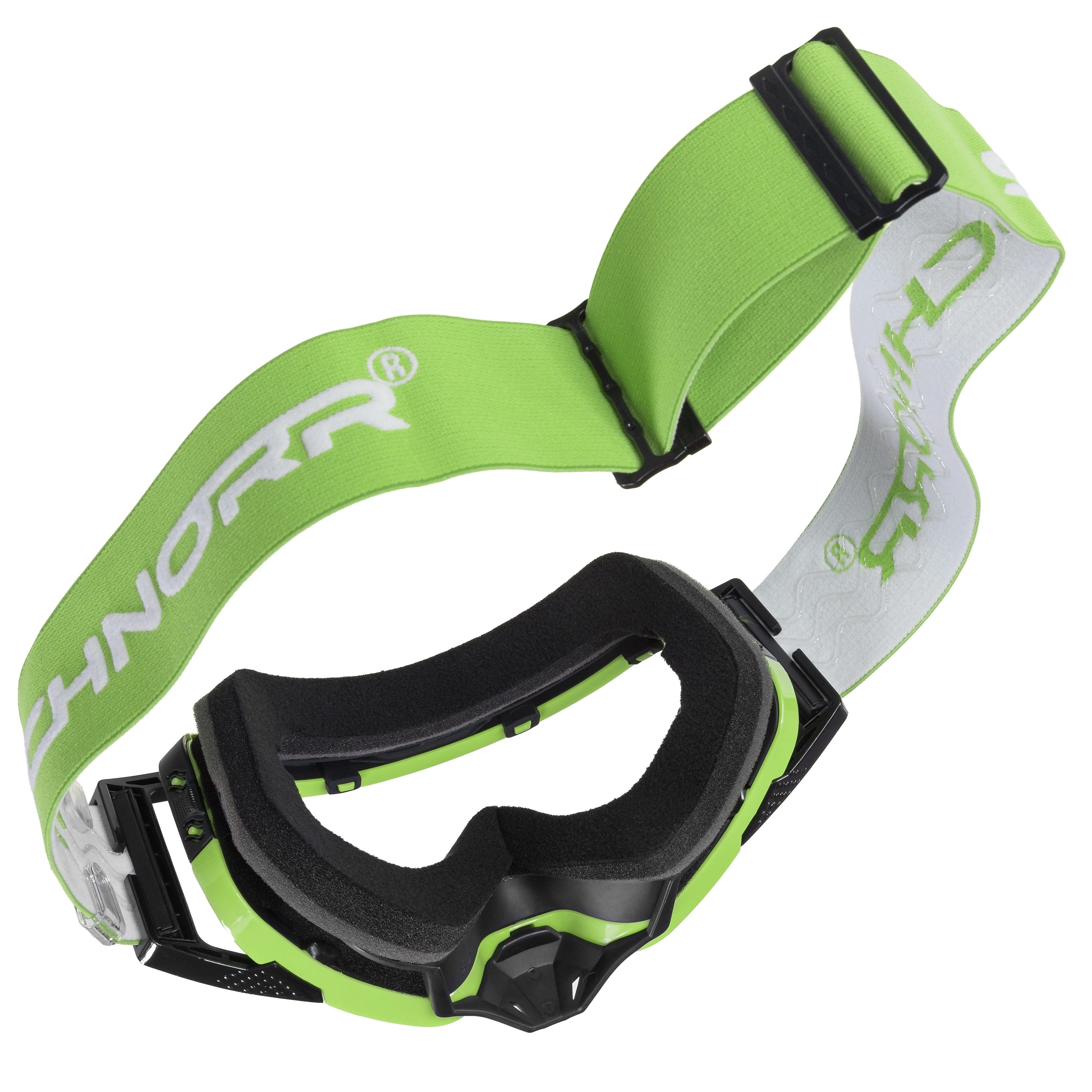 SCHNORR Sportbrille Schnorr MX Pro Motocross Brille Grün, Anti-Fog & Tear-Off/Roll-Off, (1-St), Tear-Off & Roll-Off kompatibel