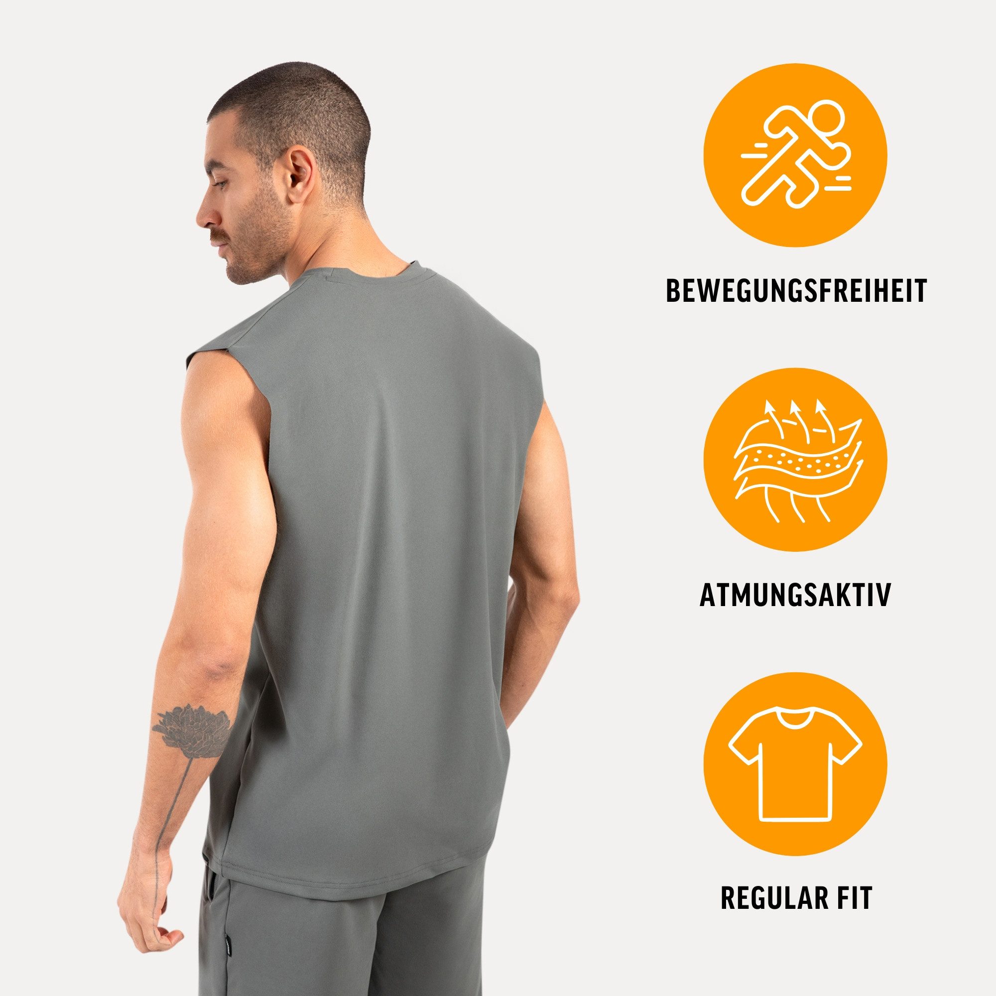 Smilodox Tanktop Xion, Ärmelloses Sportshirt 3D Rubber Print, Hohe Bewegungsfreiheit Minimalistisches Design Training Sport Freizeit Alltag Gym