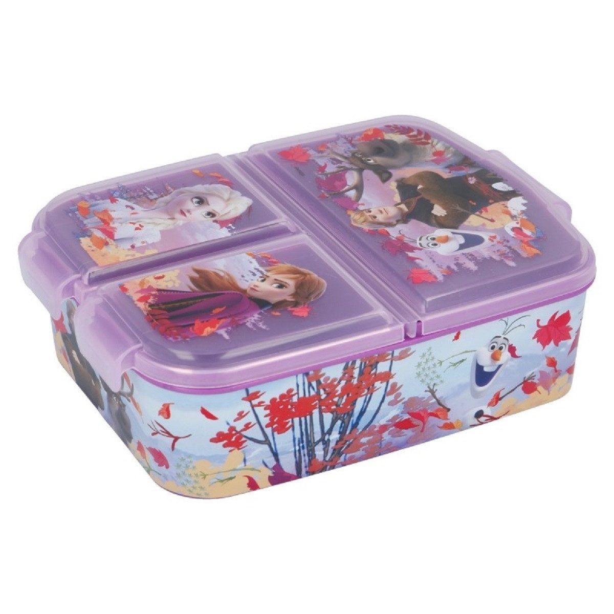 Stor Lunchbox Disney Frozen Kinder Brotdose – Lunchbox mit 3 Fächern & tollem Design, (Einteilig, Einteilig), Brotzeitdose