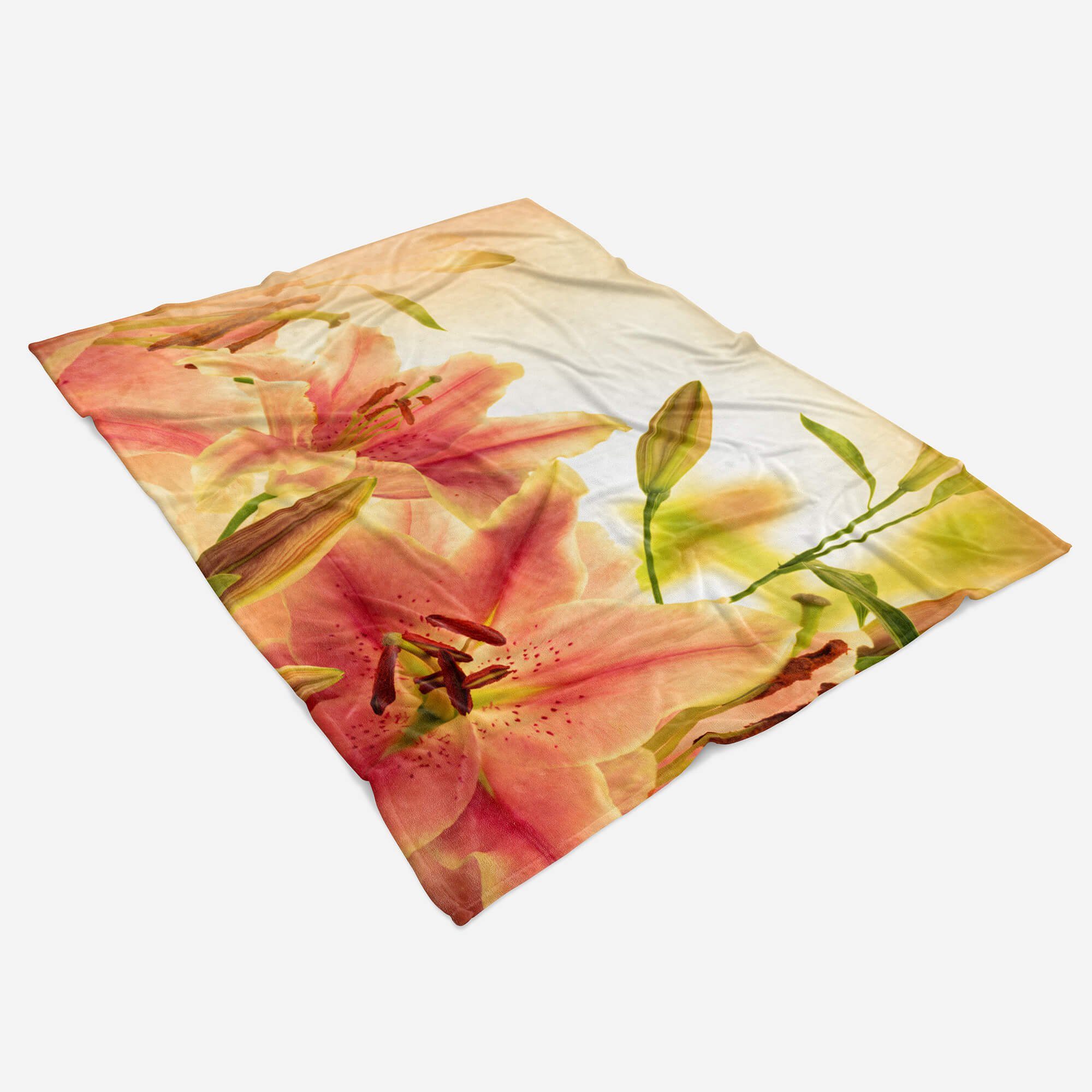 Sinus Art Handtücher Handtuch mit Saunatuch Kuscheldecke Strandhandtuch Handtuch (1-St), Blumen Baumwolle-Polyester-Mix Blüten Somm, Fotomotiv