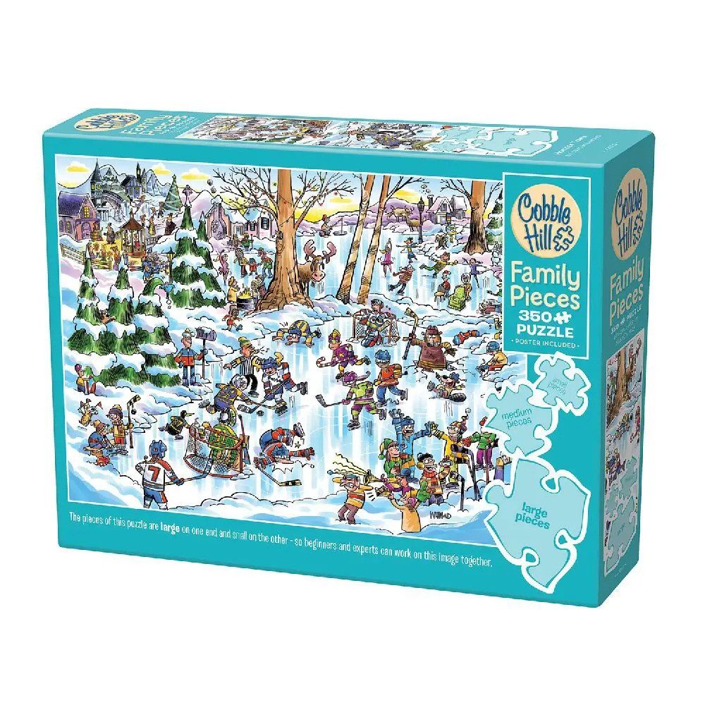 COBBLE HILL Puzzle Cobble Hill Verrücktes Eishockey 350 Teile, 350 Puzzleteile