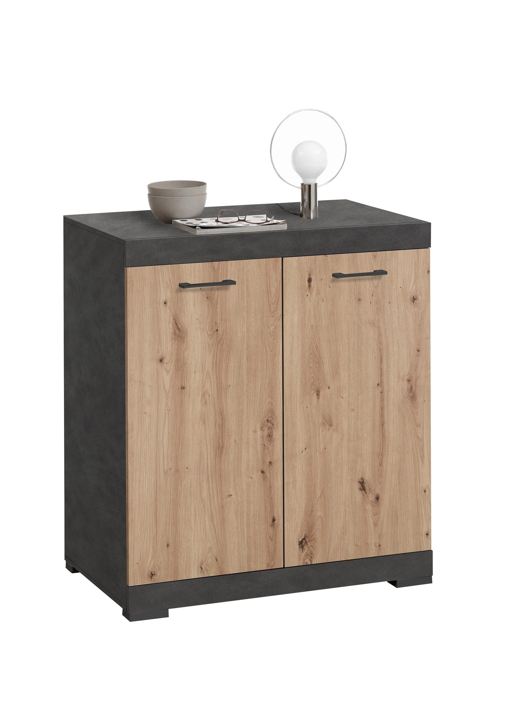 PREISBRECHER Kommode BRISTOL 1 XL, in Matera-Artisan Eiche - 80x89,9x49,9cm (BxHxT)