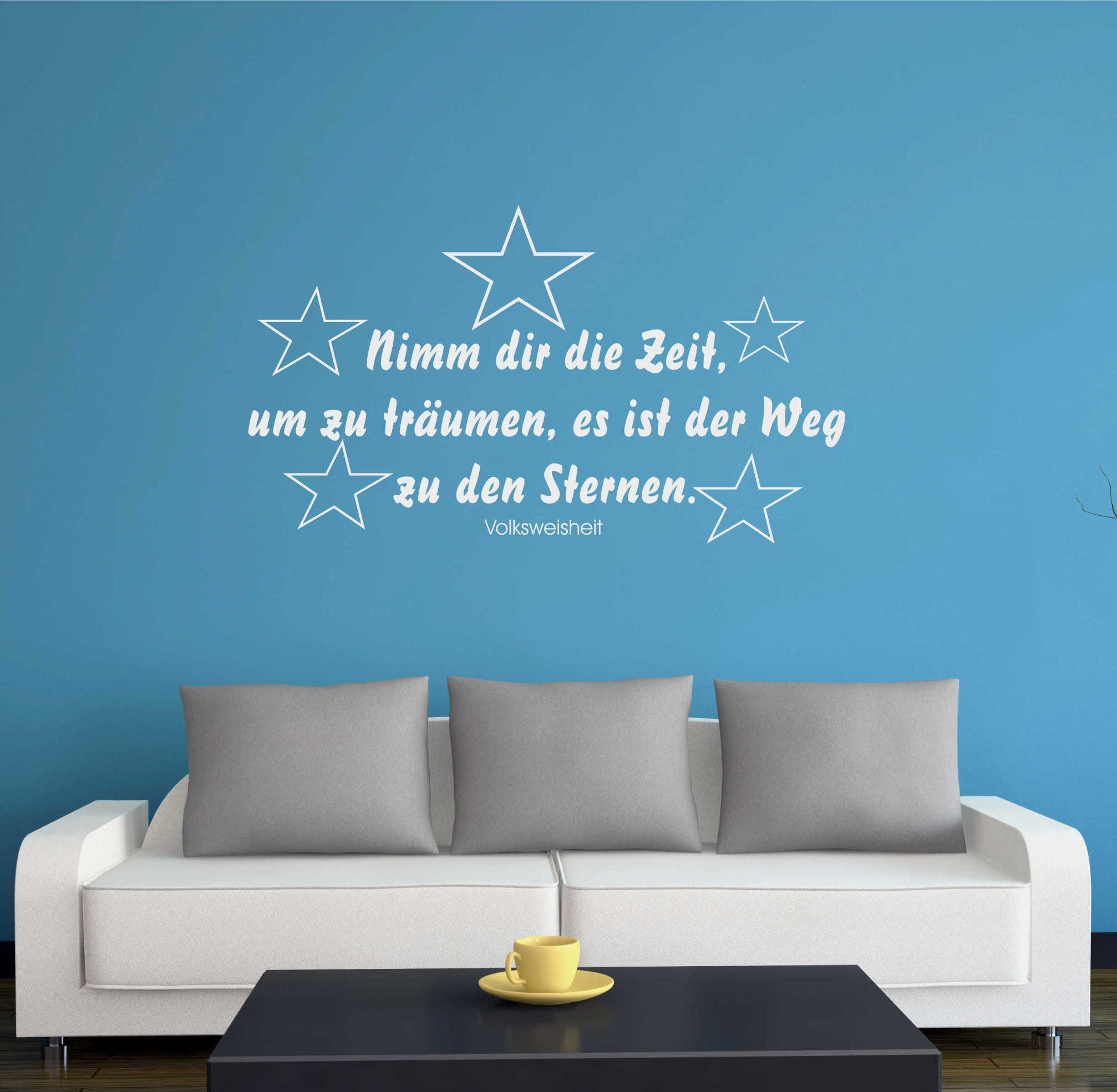 INDIGOS UG Wandtattoo Wandtattoo - Wandaufkleber - w033 Spruch Nimm dir Zeit um zu träumen