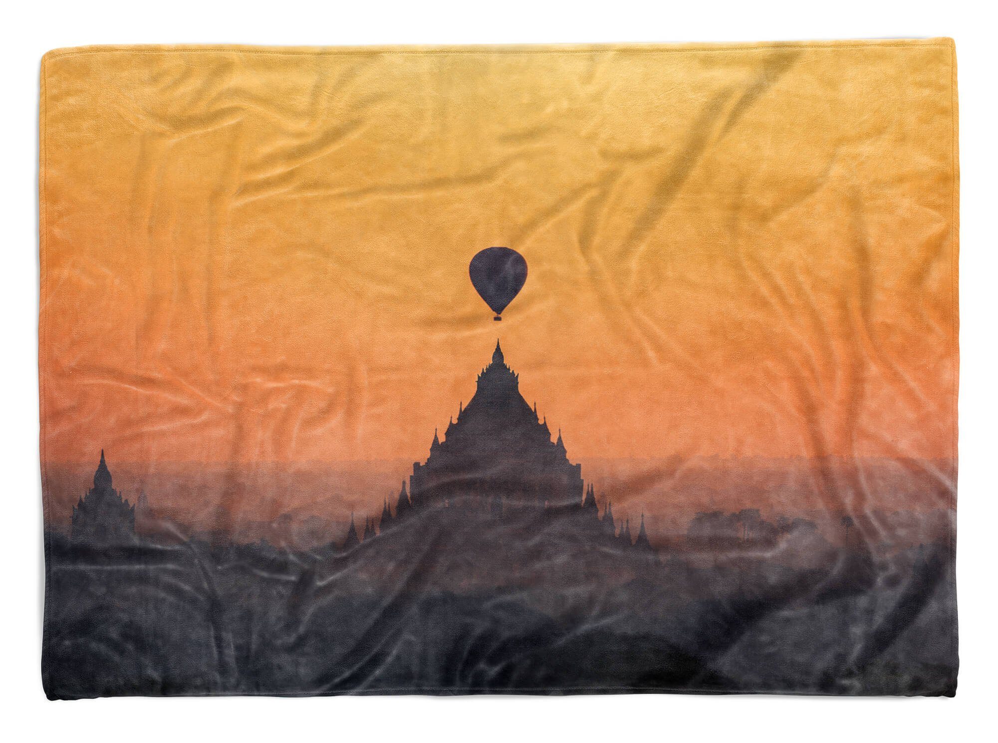 Tem, mit Kuscheldecke Baumwolle-Polyester-Mix Fotomotiv Handtücher Sinus Saunatuch (1-St), Handtuch Strandhandtuch Buddhistischer Art Handtuch