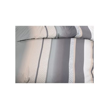 Bettwäsche Biber 135x200 cm 100% Baumwolle mit Reißverschluss, Casa Colori, Biber, 2 teilig, Anthrazit Grau Beige