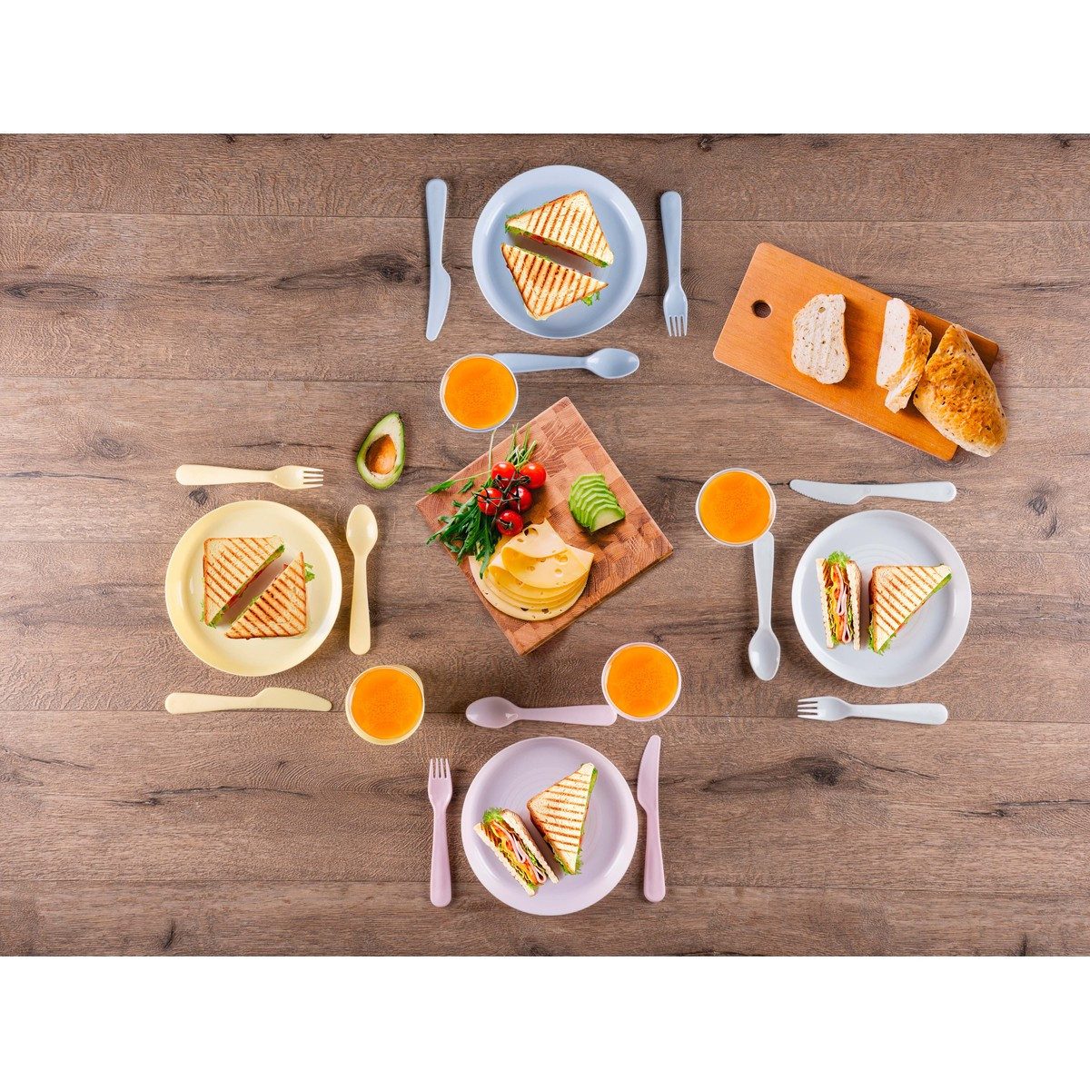 Alpina Frühstücks-Geschirrset Alpina Picknick Set 21-teilig, Kunststoff