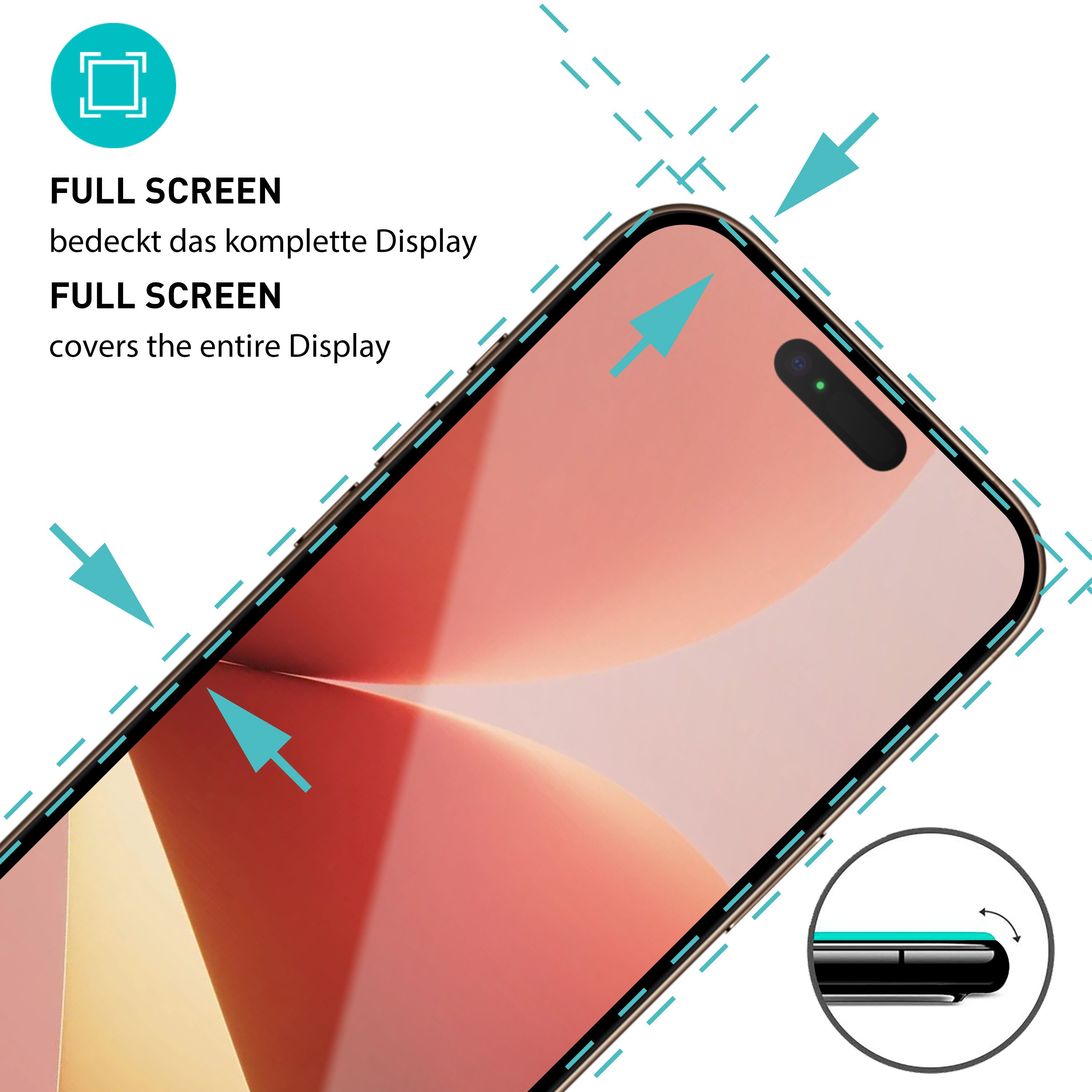 smartect Displayschutzglas Schutzglas Panzerfolie Full Screen für Apple iPhone 17 Air, Set, 2 Stück, Schutzfolie Glasschutz inkl. Anbringhilfe