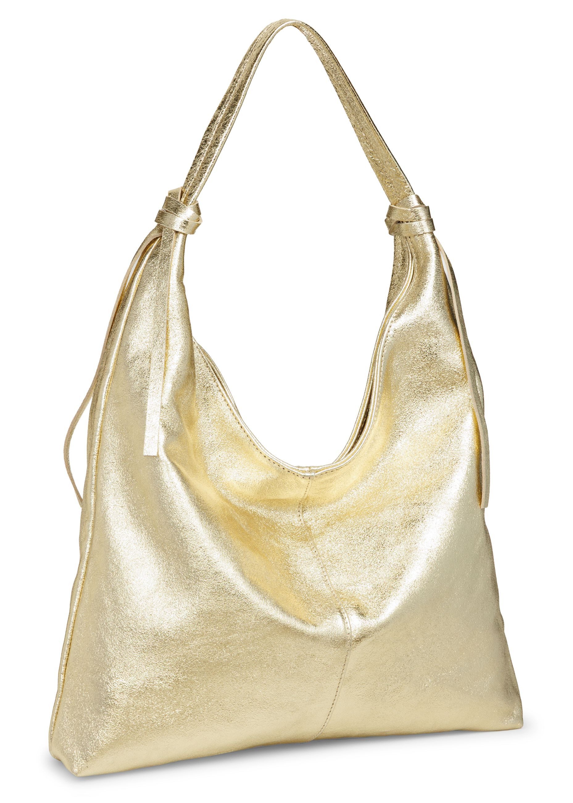 Caspar Schultertasche Lässige Leder Shopper große Damen Tasche - PREMIUM LINE- Modell No.817, leicht, elegant & unempfindlich - 100% Echtleder - Handmade in Italy