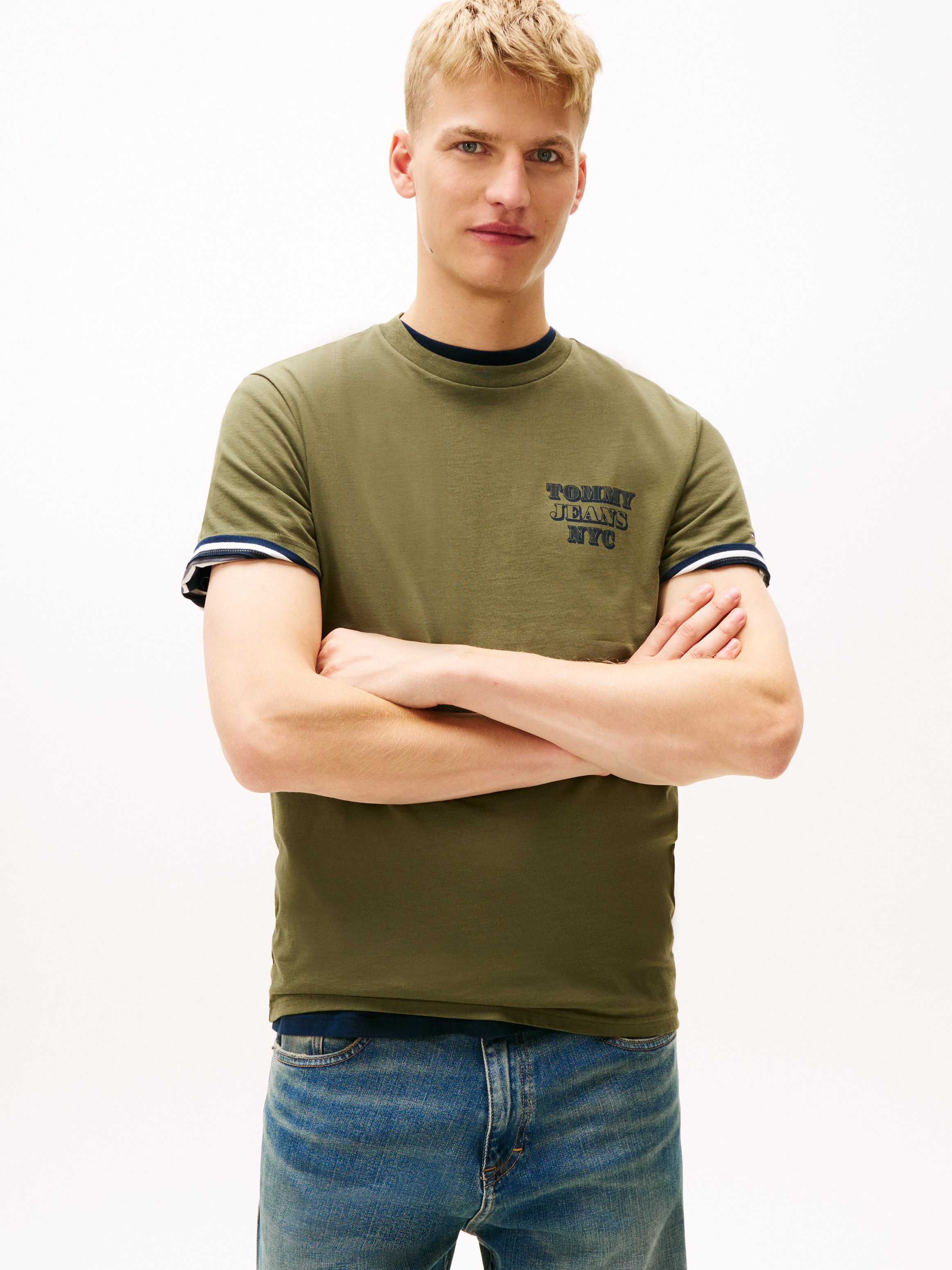 Tommy Jeans T-Shirt TJM ENTRY BILLS slim fit, Jersey, Rundhals