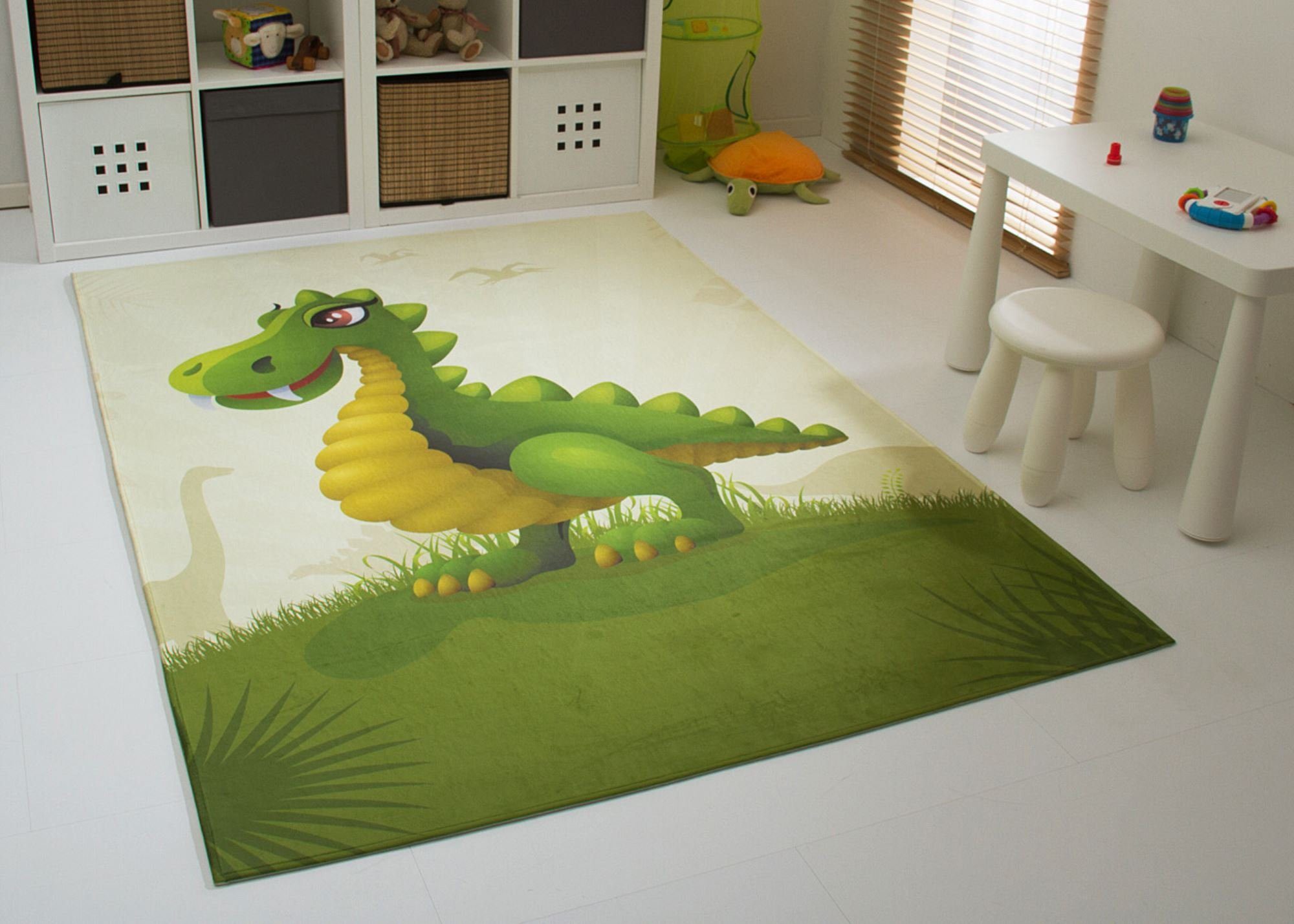 Steffensmeier Kinderteppich Rexi, Rechteckig, Dino, Kinderzimmer günstig online kaufen